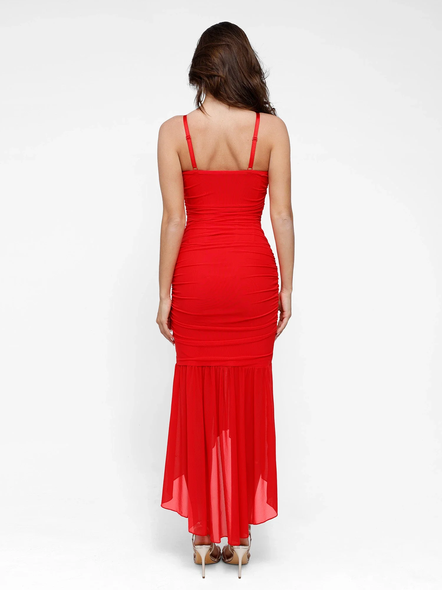 Popilush Shapewear Bluetag Cooling Ruched Mesh Bodycon Maxi Dress - Image 12