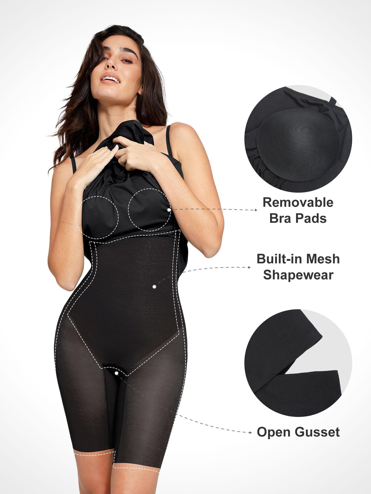 Popilush Shapewear Built-In Sculpting A-Line Midi Slip Dress - Image 13
