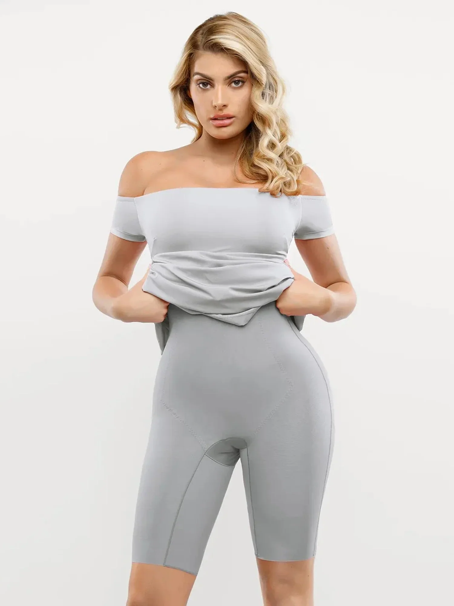 Popilush Shapewear Off-Shoulder Tummy Control Smoothing Maxi Dress - Image 12