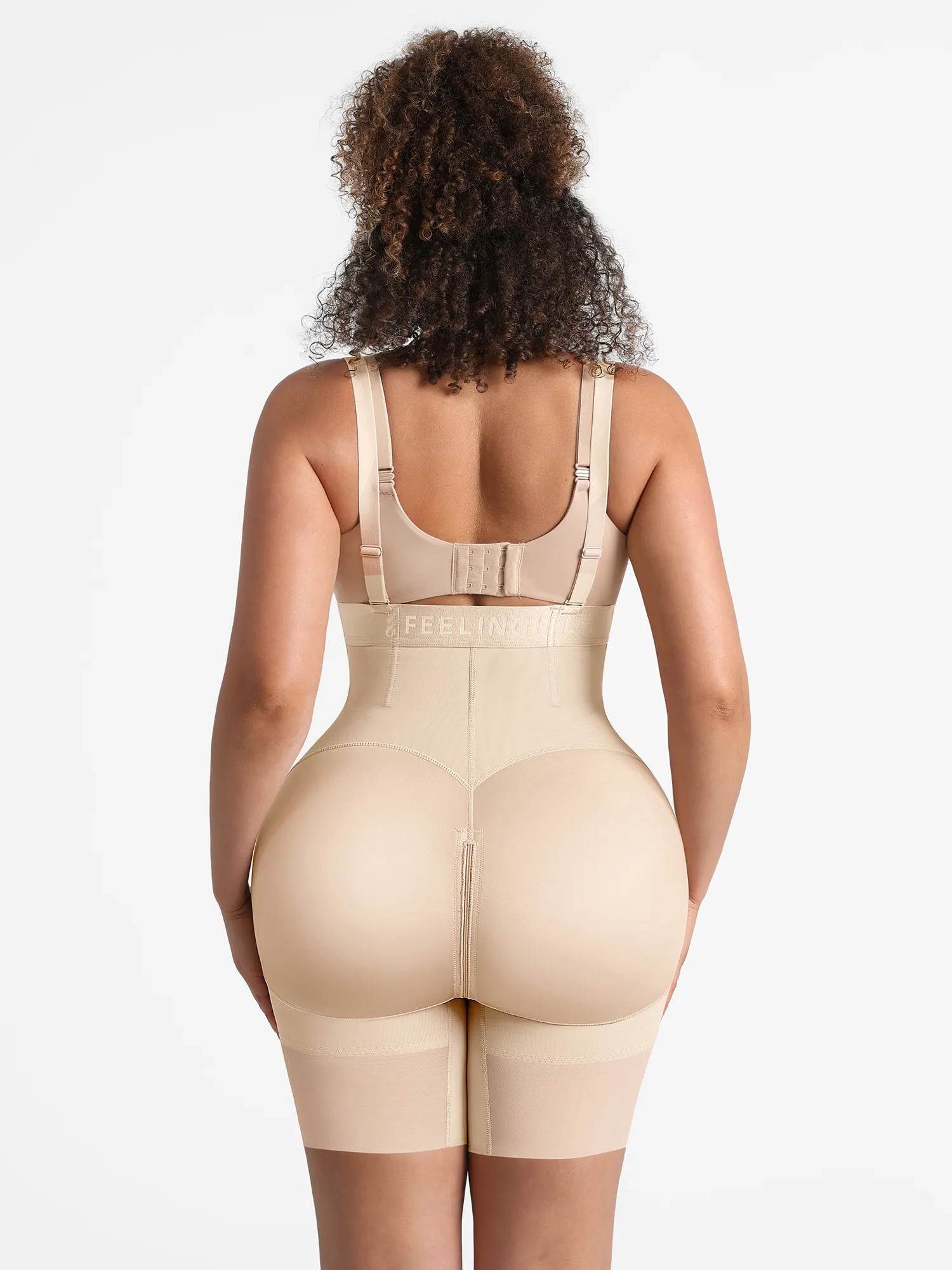 Feelingirl Wide V-neck Belt High-Waist Shaping Shorts - Image 15