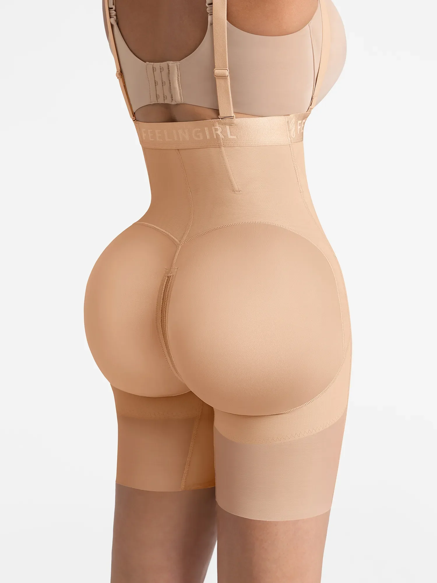 Feelingirl Wide V-neck Belt High-Waist Shaping Shorts - Image 23