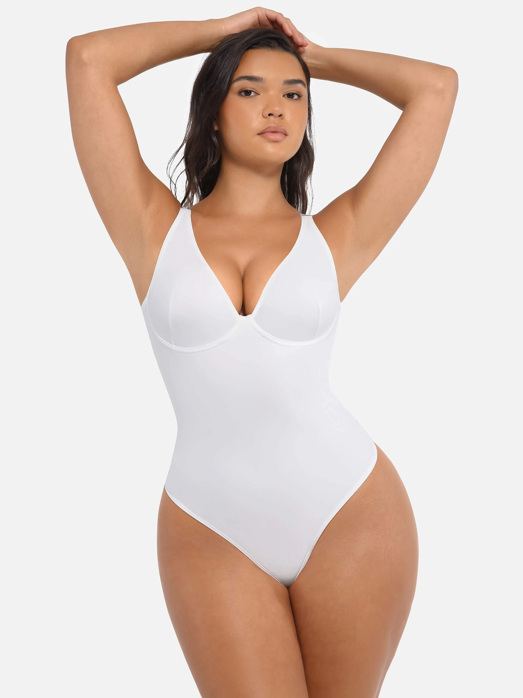 Feelingirl 2-Pack Deep V Neck Tummy Control Shapewear Bodysuit Bundle - Image 9