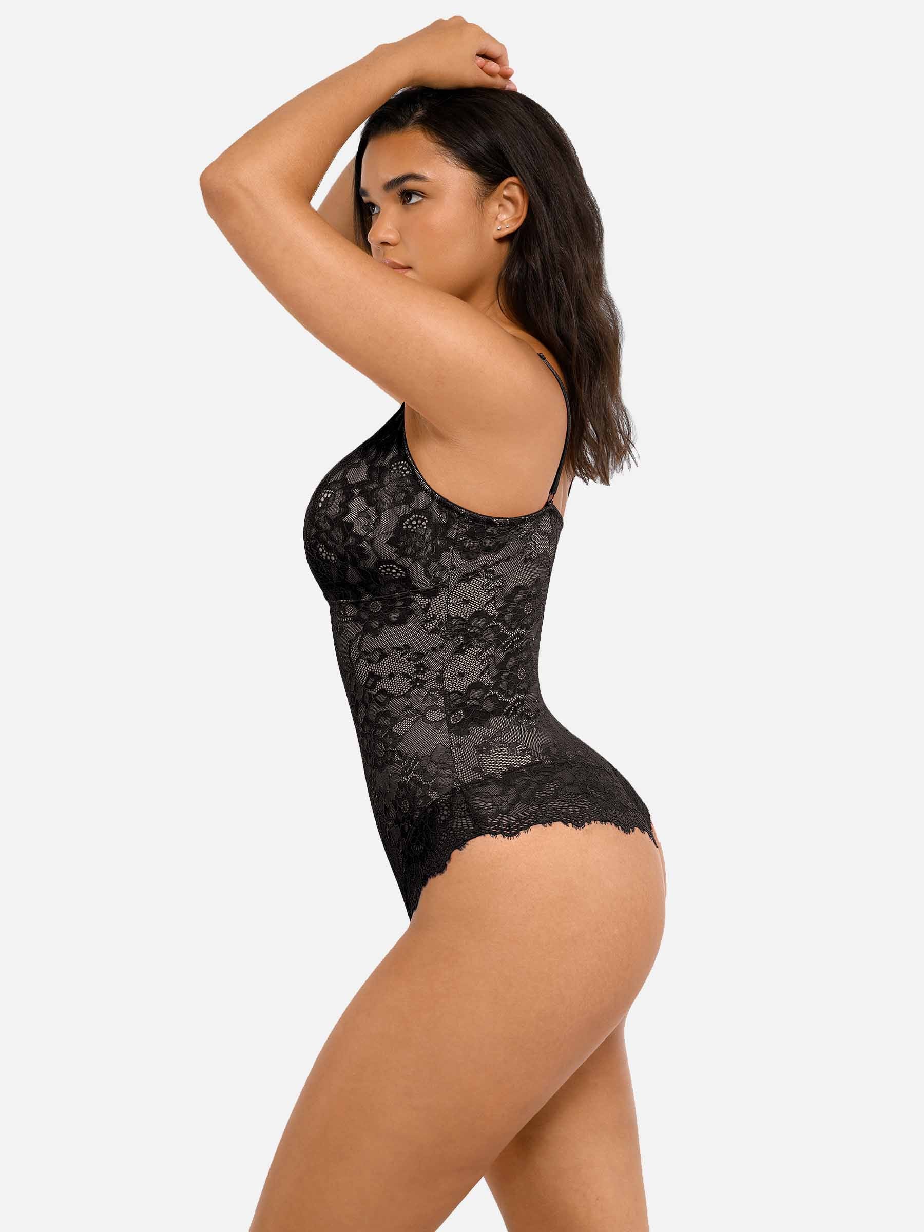 Feelingirl 2-Pack Lace V Neck Full Bodysuit Bundle - Image 11