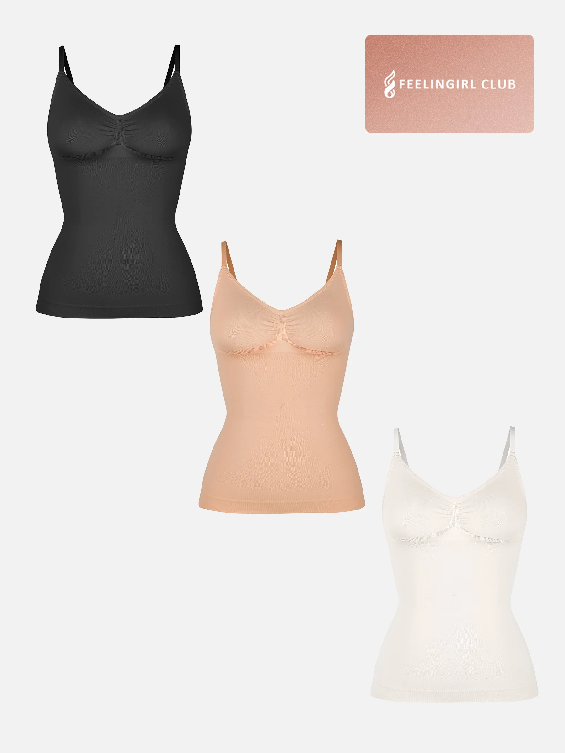 Feelingirl 3-Pack Bust Support and Waist Control Shape Tank Top Bundle - Image 10