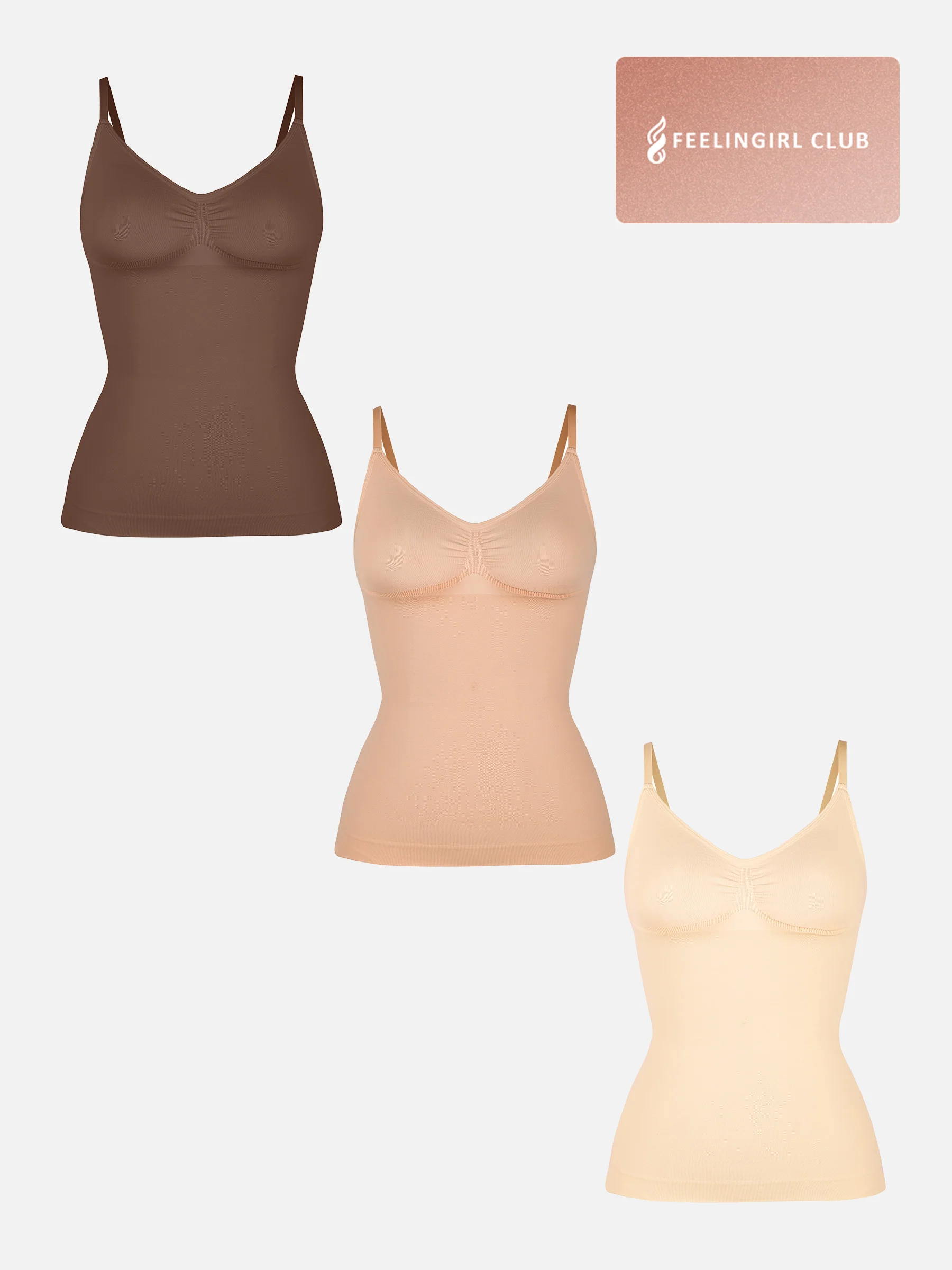 Feelingirl 3-Pack Bust Support and Waist Control Shape Tank Top Bundle - Image 34