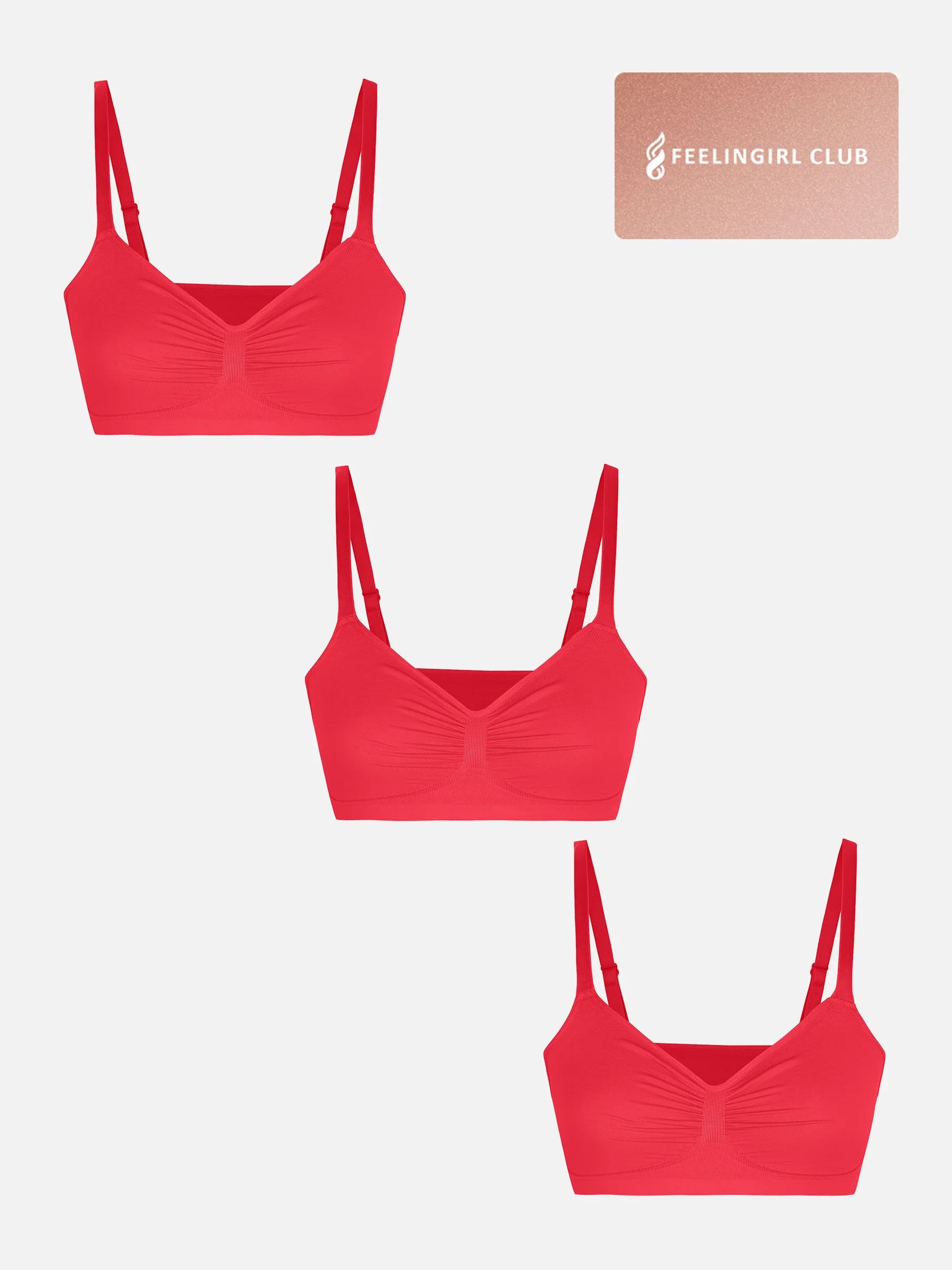 Feelingirl 3-Pack Seamless Smooth Wireless Bra Bundle - Image 40