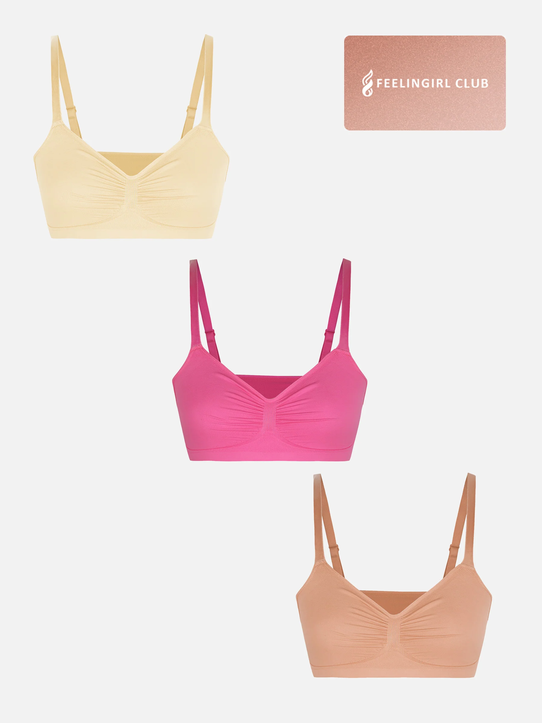 Feelingirl 3-Pack Seamless Smooth Wireless Bra Bundle - Image 62