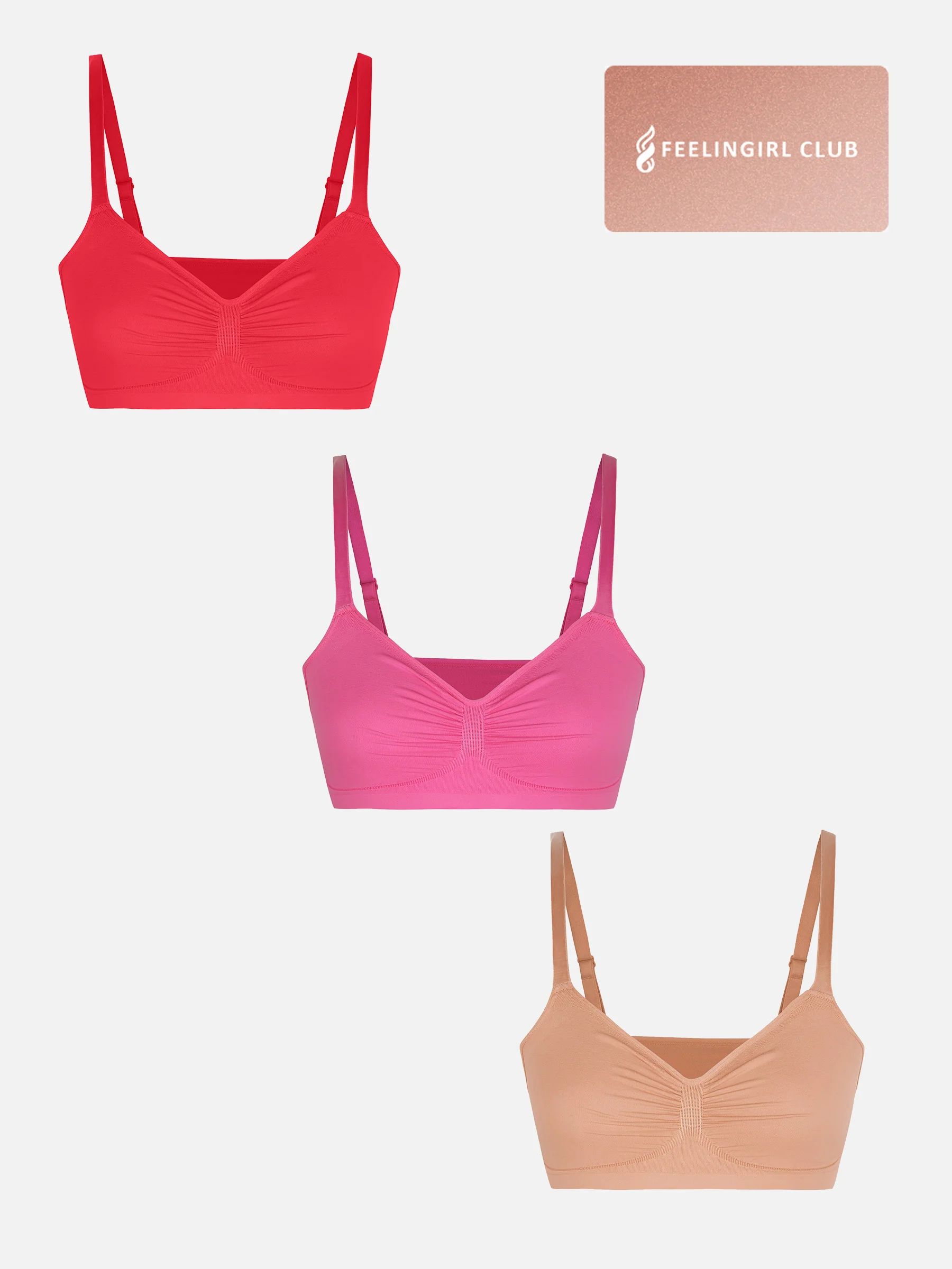 Feelingirl 3-Pack Seamless Smooth Wireless Bra Bundle - Image 66