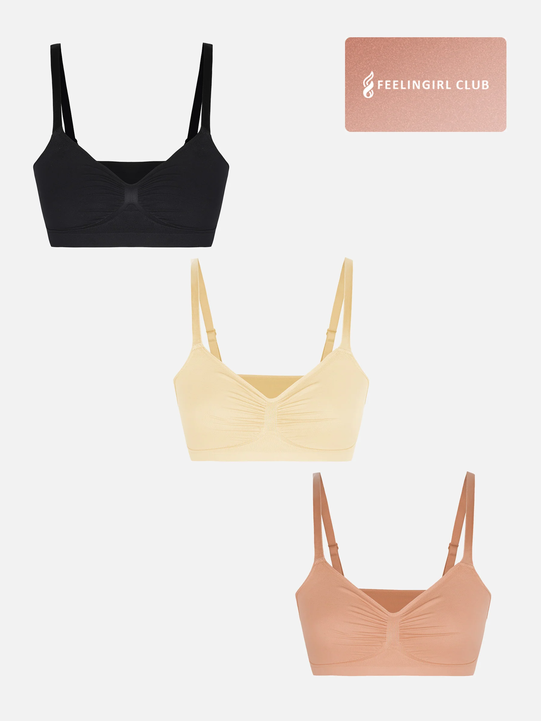 Feelingirl 3-Pack Smooth Seamless Wireless Bra Bundle - Image 77