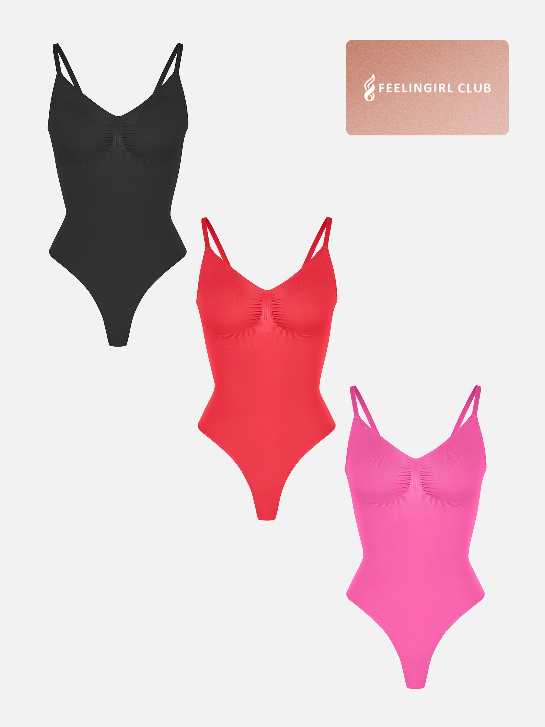 Feelingirl 3-Pack Tummy Control Seamless Bodysuit Bundle - Image 40