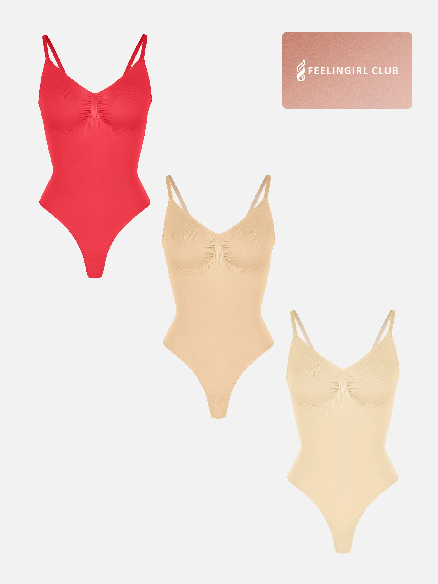 Feelingirl 3-Pack Tummy Control Seamless Bodysuit Bundle - Image 60