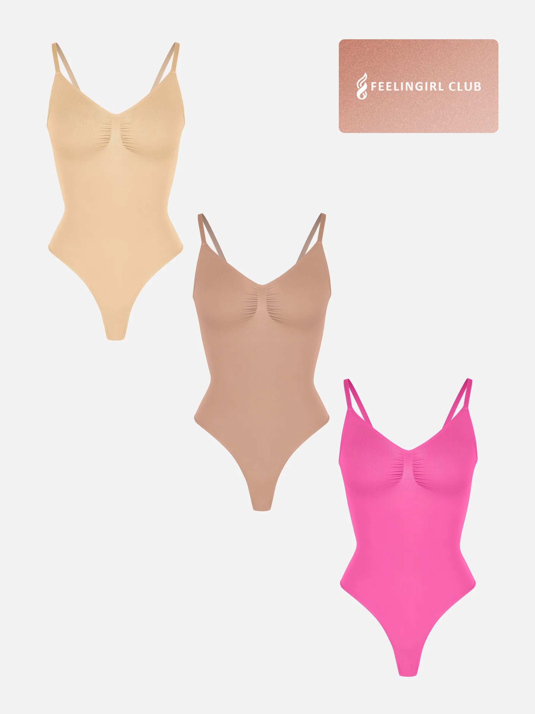 Feelingirl 3-Pack Tummy Control Seamless Bodysuit Bundle - Image 68