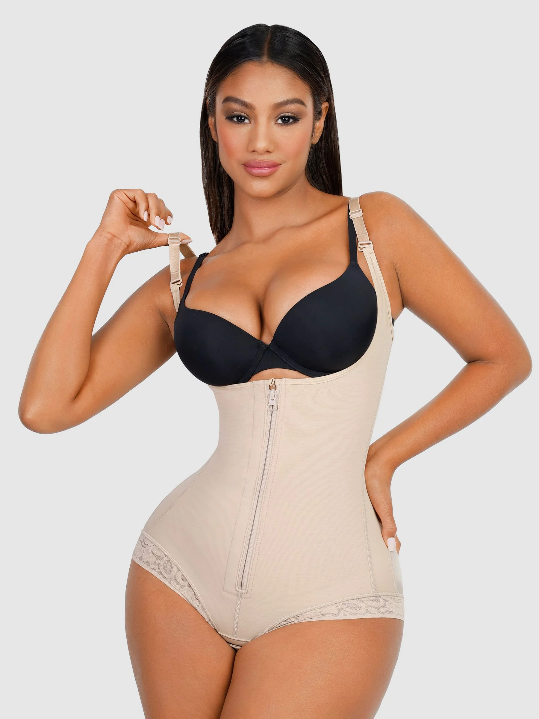 Feelingirl Adjustable U-Plunge Front Zipper Shapewear - Image 7