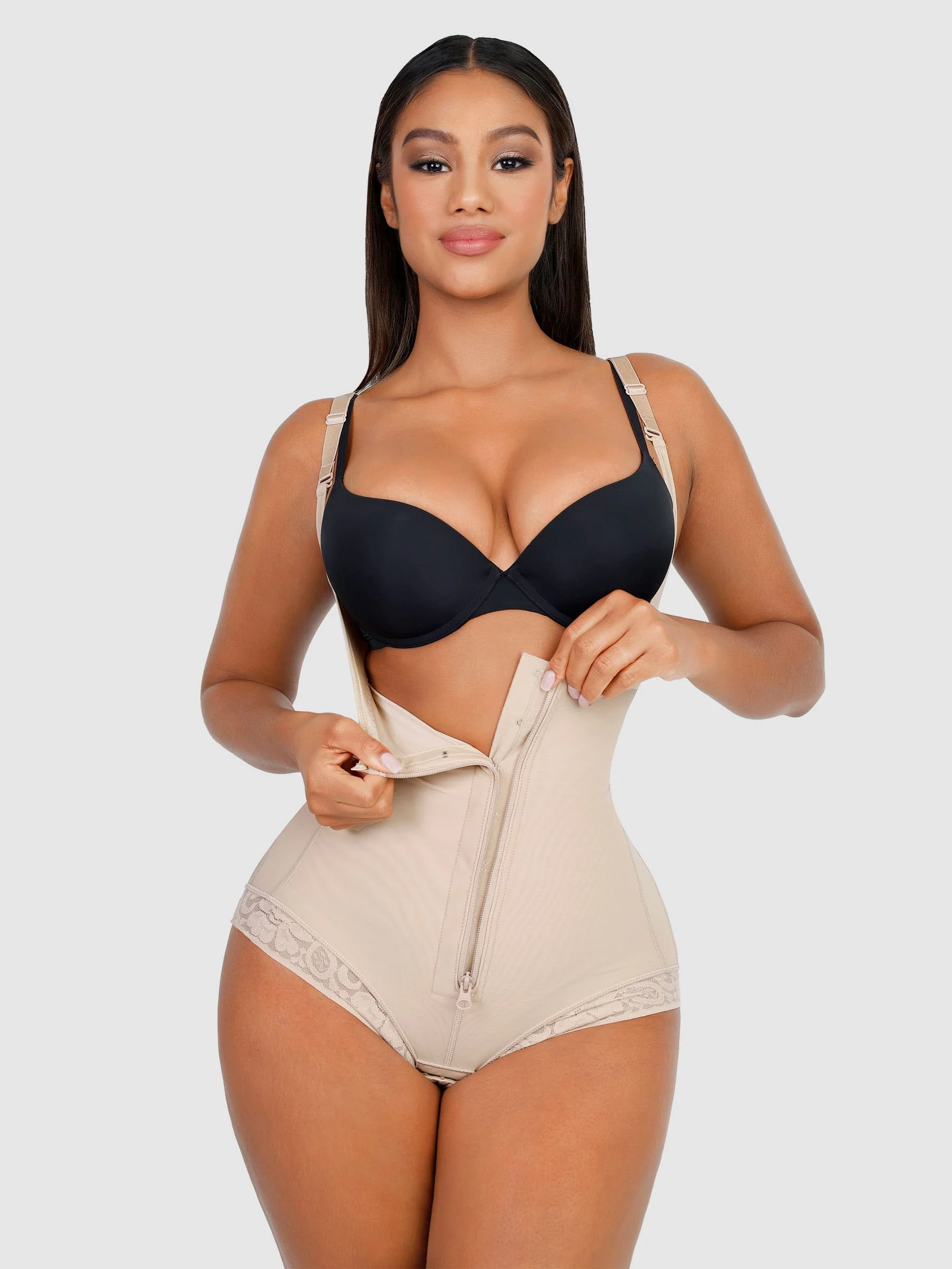 Feelingirl Adjustable U-Plunge Front Zipper Shapewear - Image 8