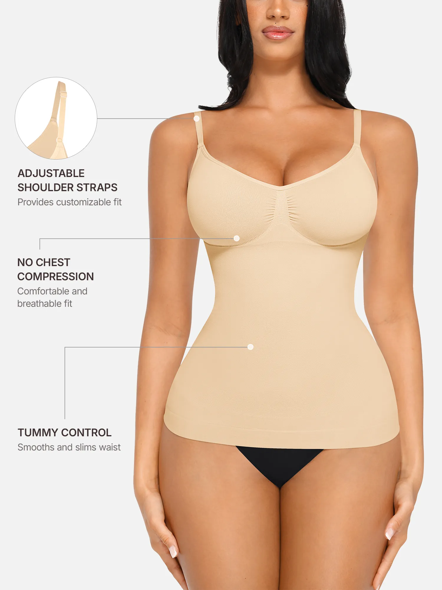 Feelingirl Bust Support Waist and Abdomen Control Shape Tank Top Vest - Image 26