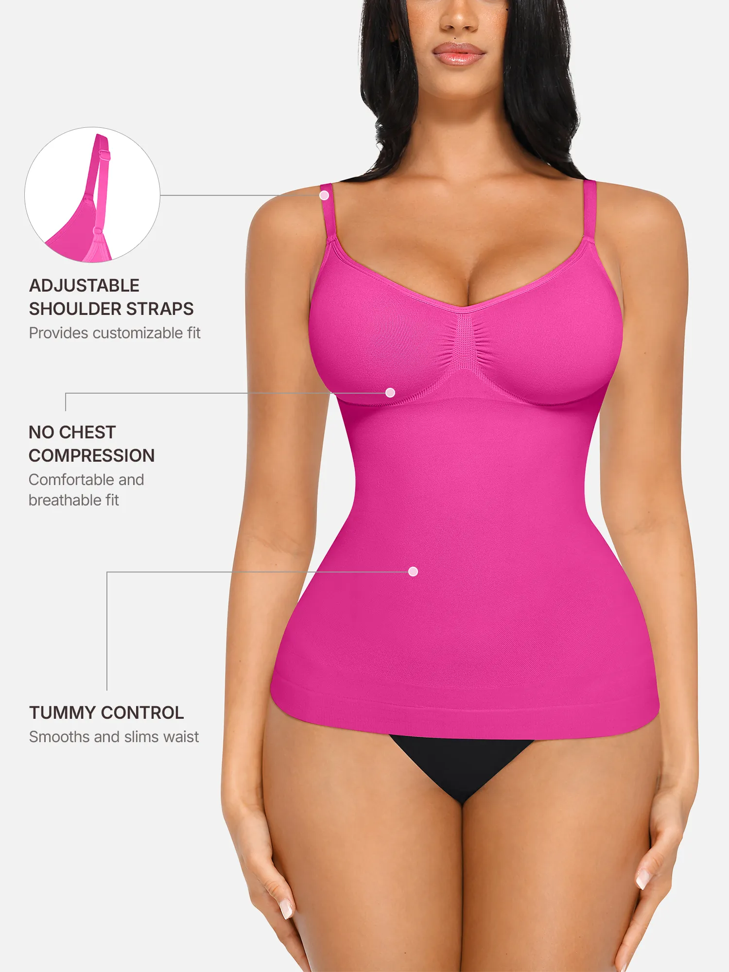 Feelingirl Bust Support Waist and Abdomen Control Shape Tank Top Vest - Image 50