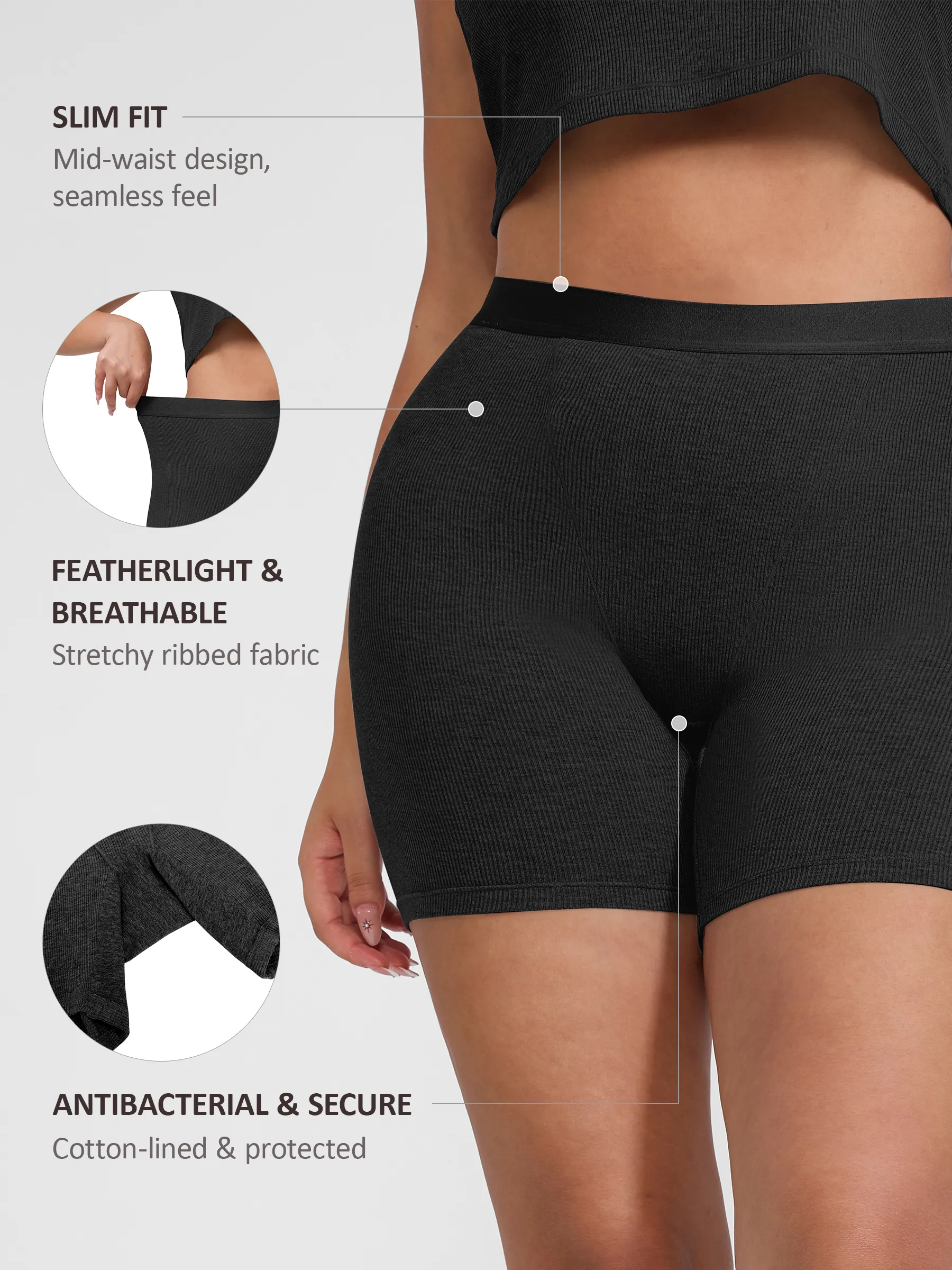 Feelingirl Comfortable Stretchy Mid-Waist Boxer Shorts - Image 10