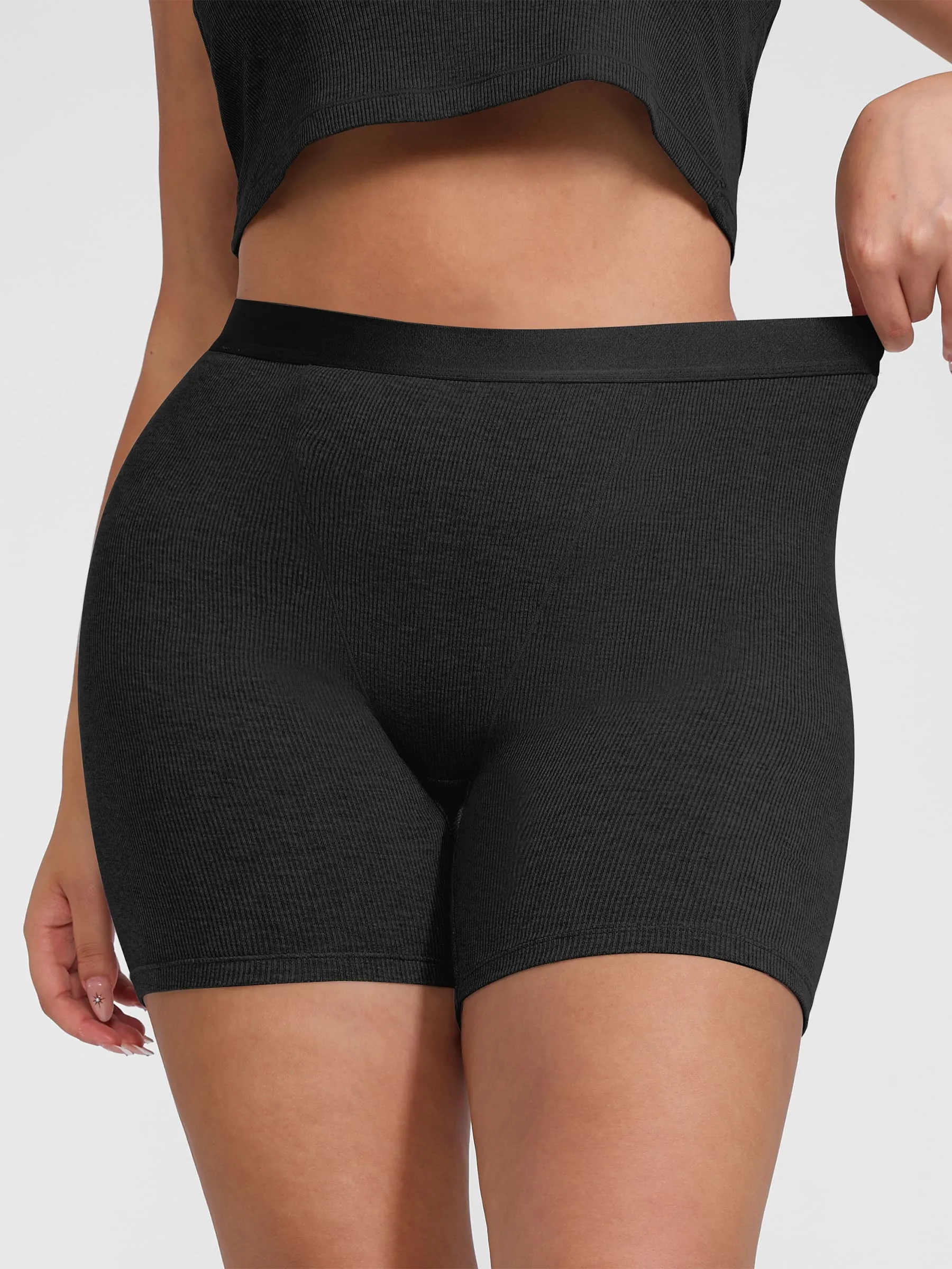 Feelingirl Comfortable Stretchy Mid-Waist Boxer Shorts - Image 13