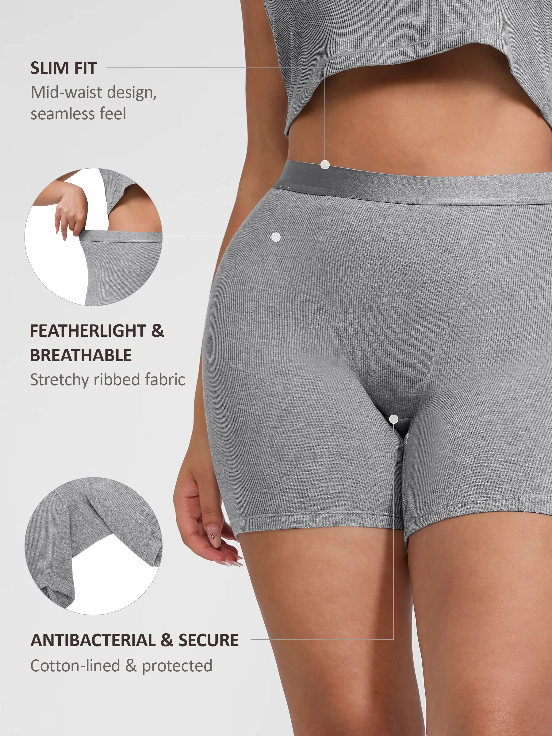 Feelingirl Comfortable Stretchy Mid-Waist Boxer Shorts - Image 15