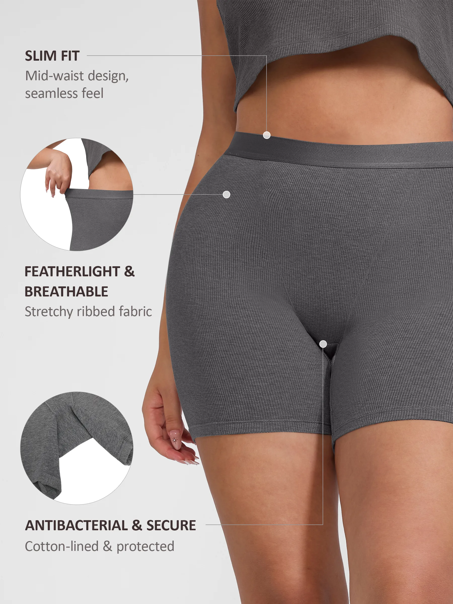 Feelingirl Comfortable Stretchy Mid-Waist Boxer Shorts - Image 21