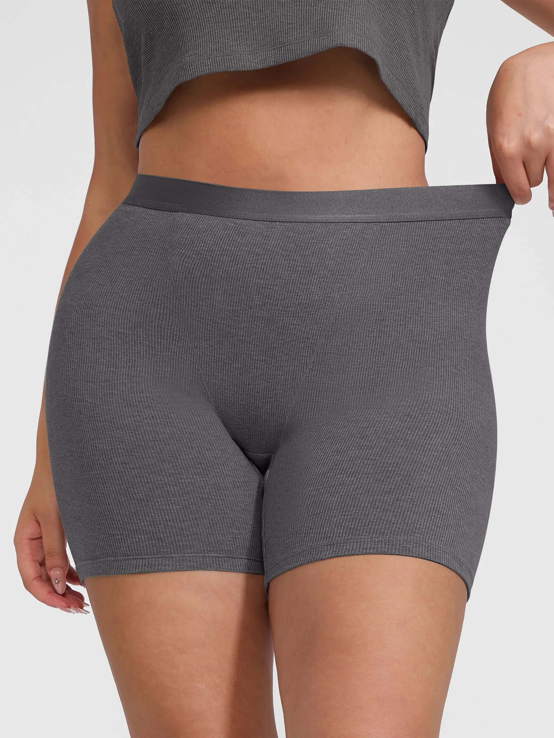 Feelingirl Comfortable Stretchy Mid-Waist Boxer Shorts - Image 23