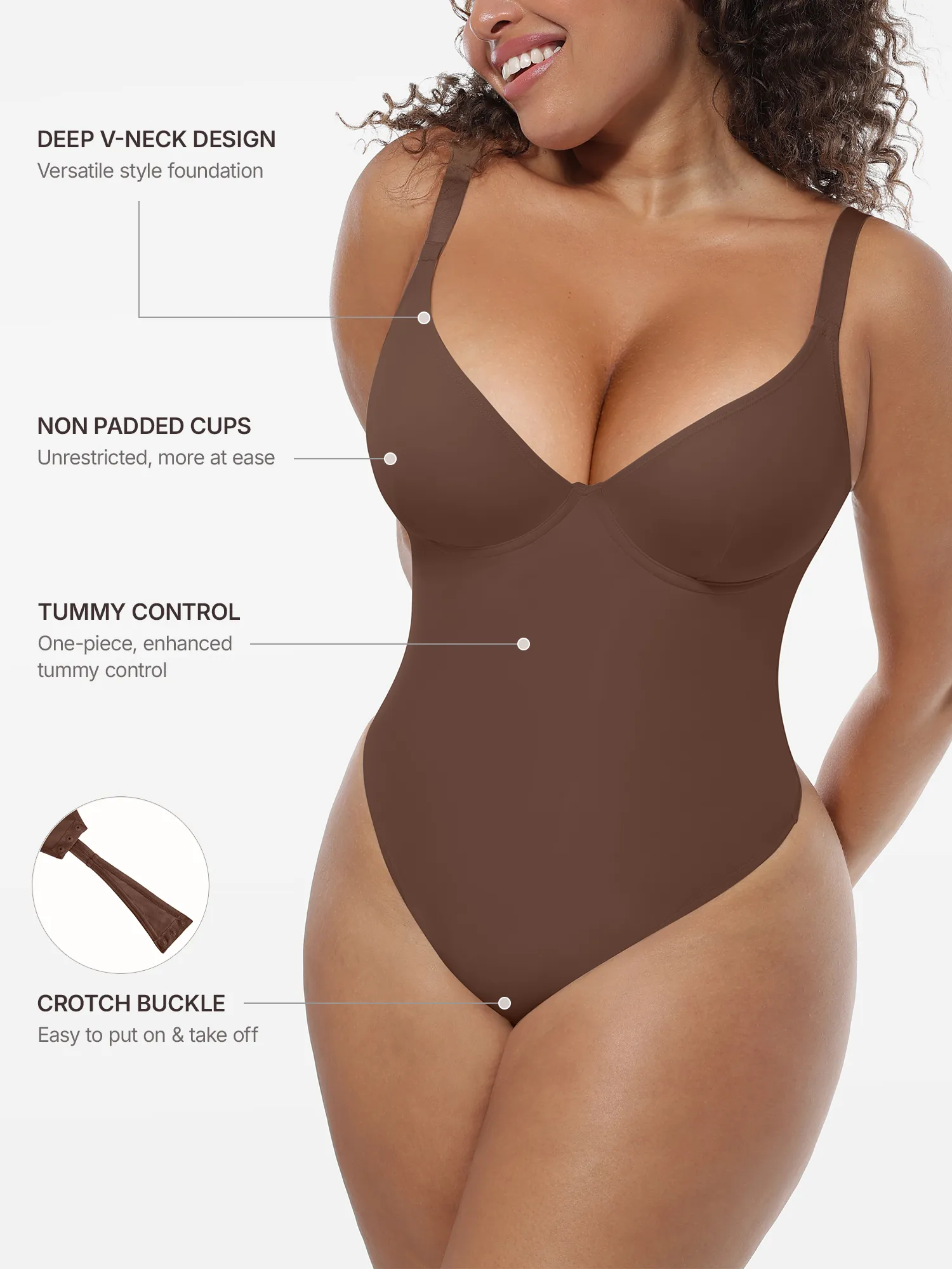 Feelingirl Deep V-Neck Shapewear Bodysuit - Image 16