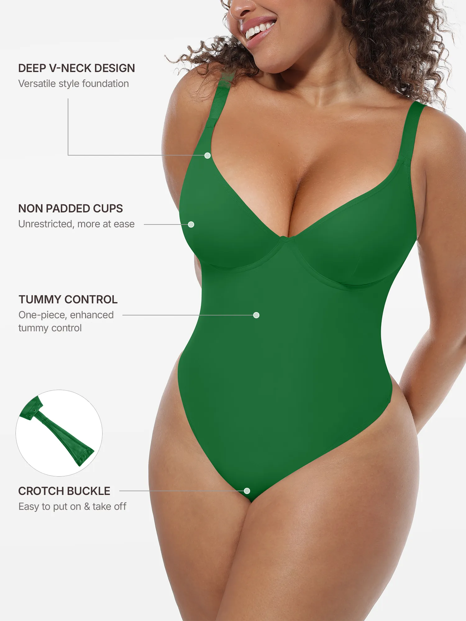 Feelingirl Deep V-Neck Shapewear Bodysuit - Image 23