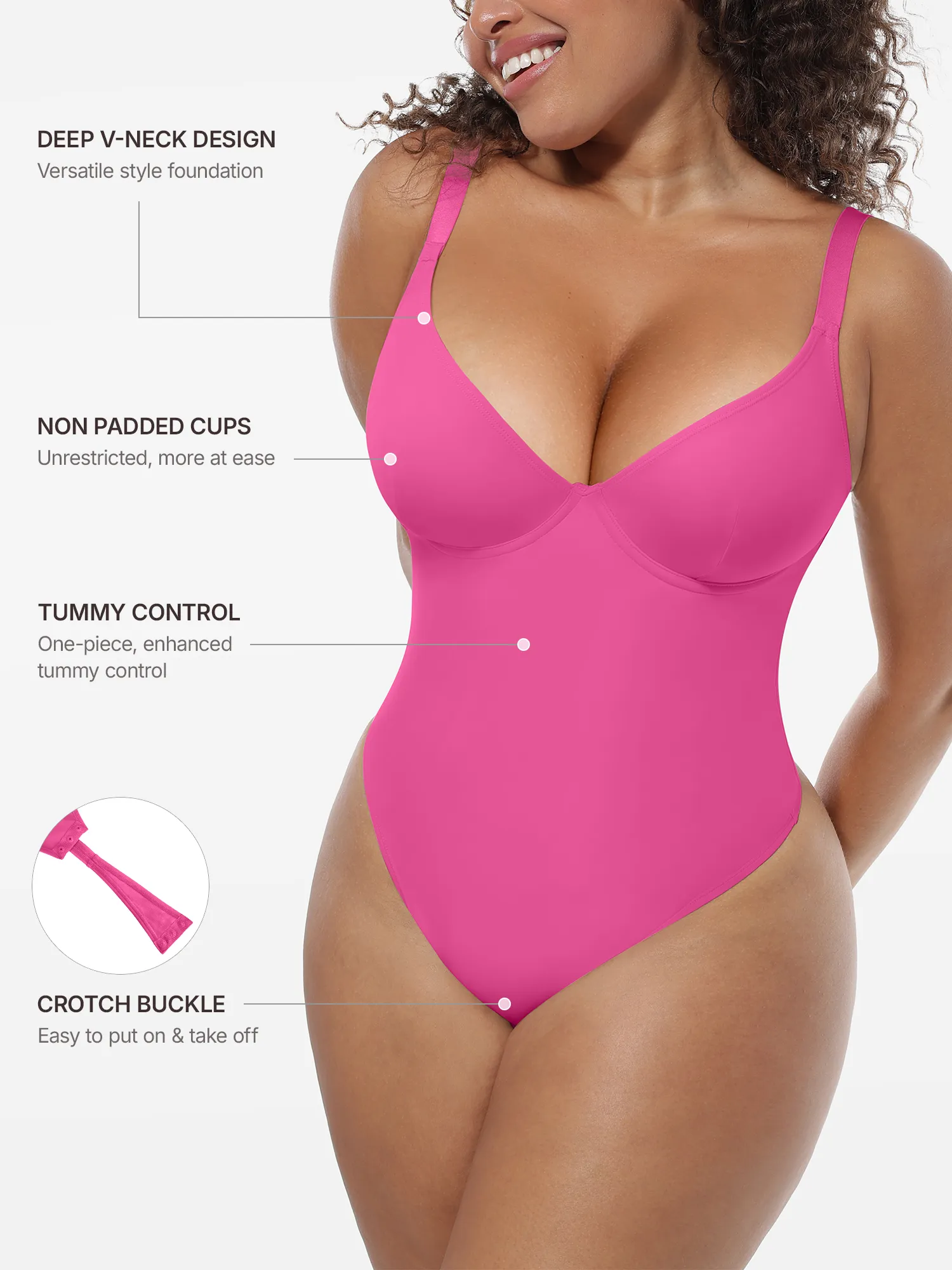 Feelingirl Deep V-Neck Shapewear Bodysuit - Image 30