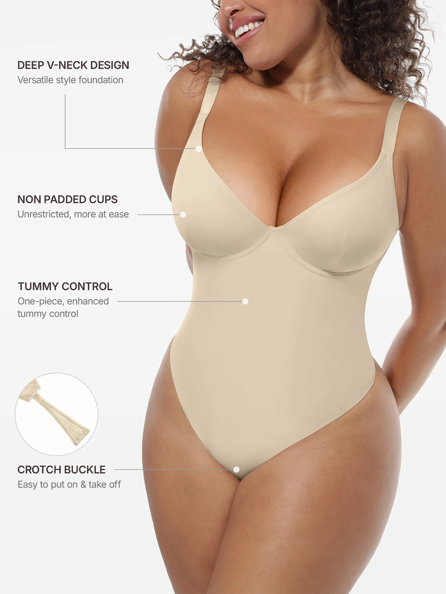 Feelingirl Deep V-Neck Shapewear Bodysuit - Image 51