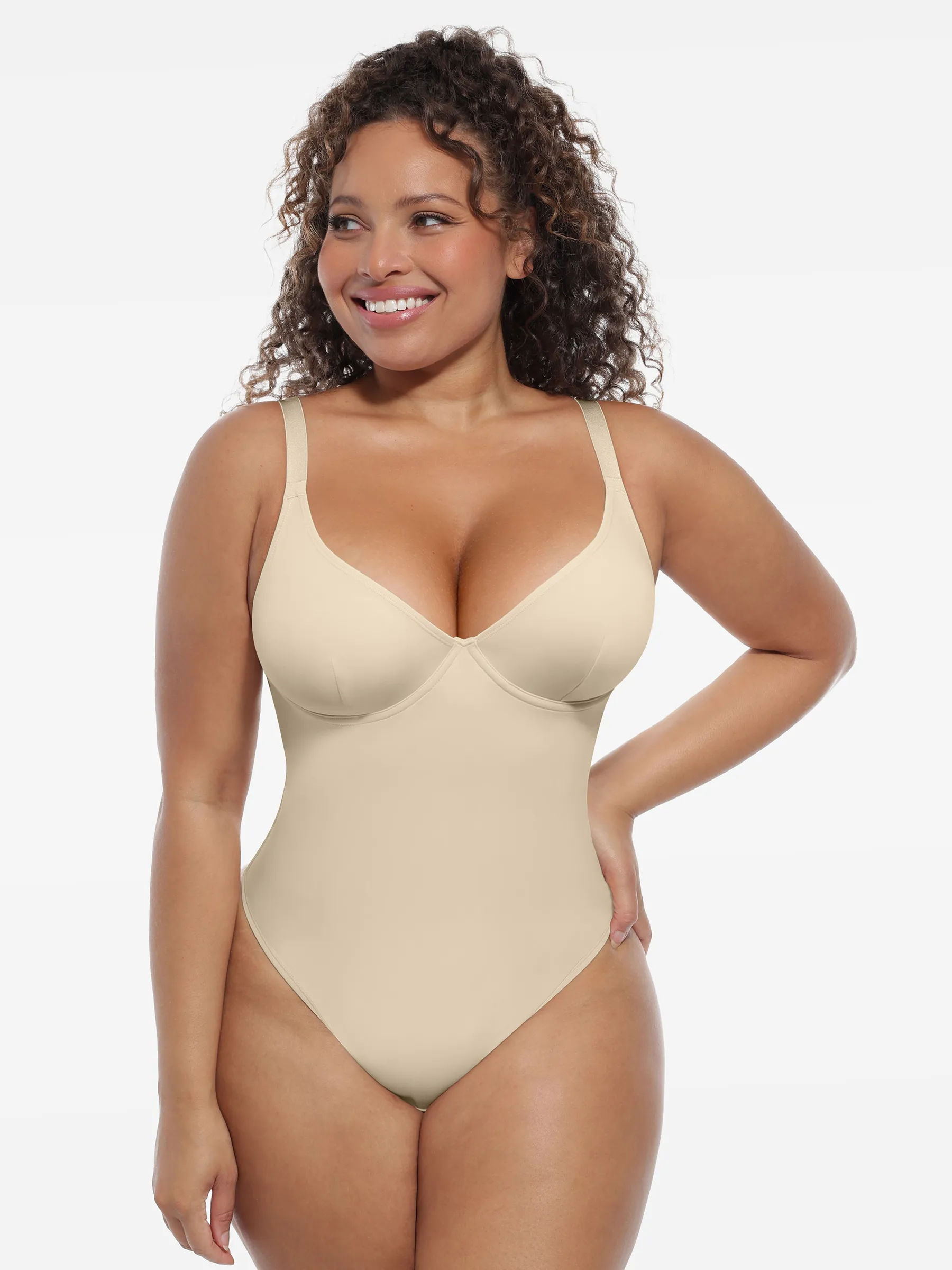 Feelingirl Deep V-Neck Shapewear Bodysuit - Image 52