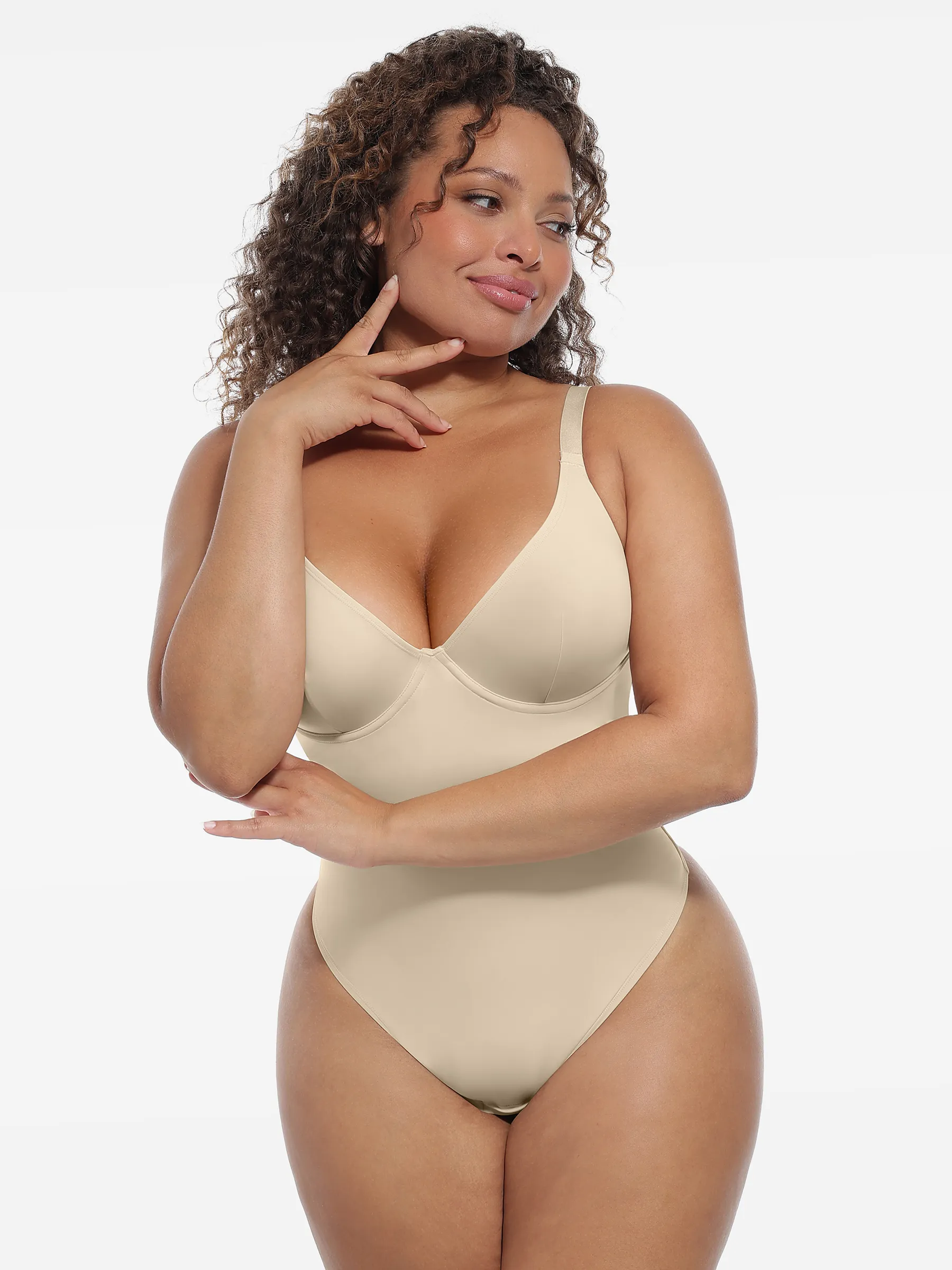 Feelingirl Deep V-Neck Shapewear Bodysuit - Image 53