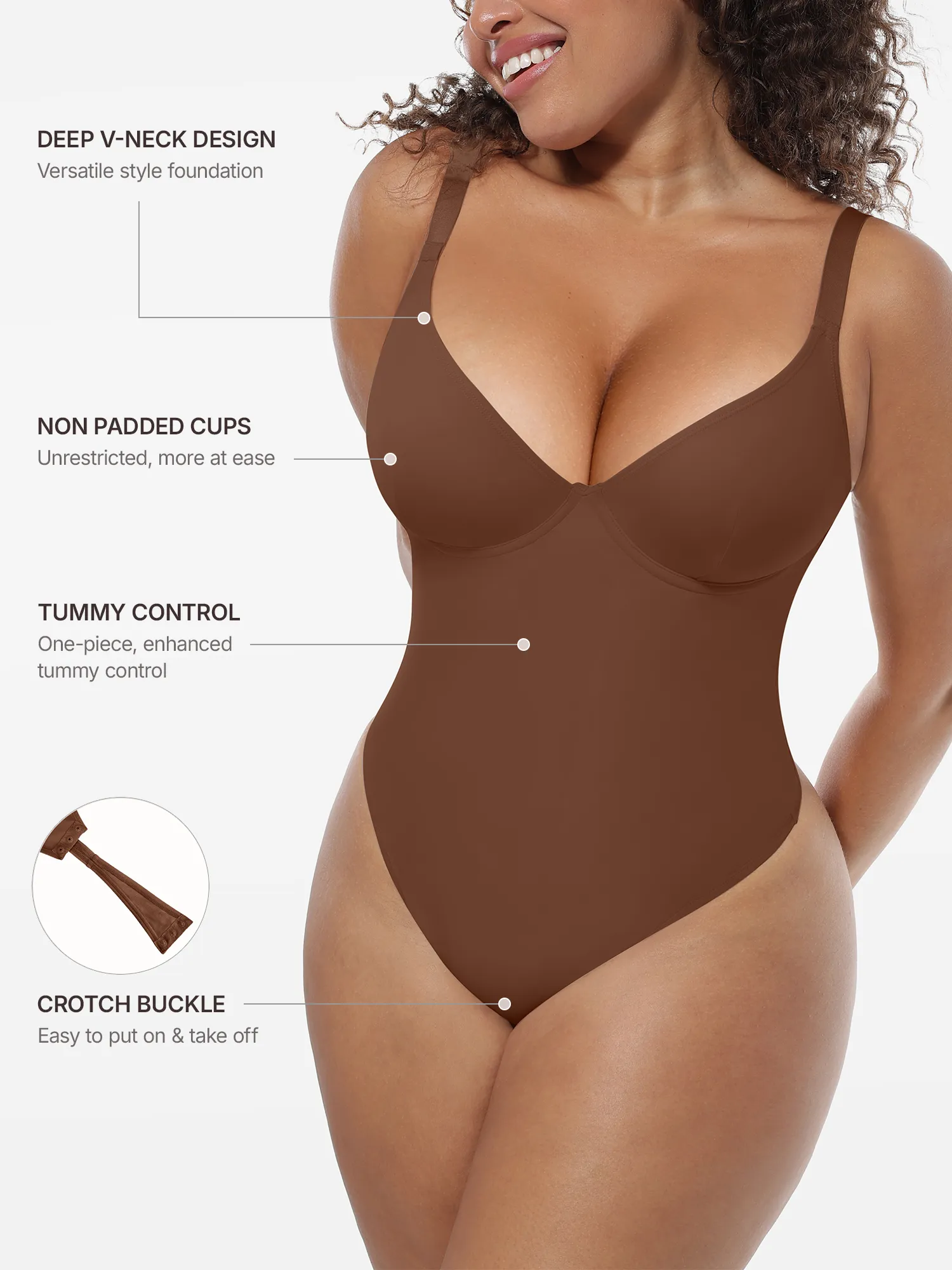 Feelingirl Deep V-Neck Shapewear Bodysuit - Image 9