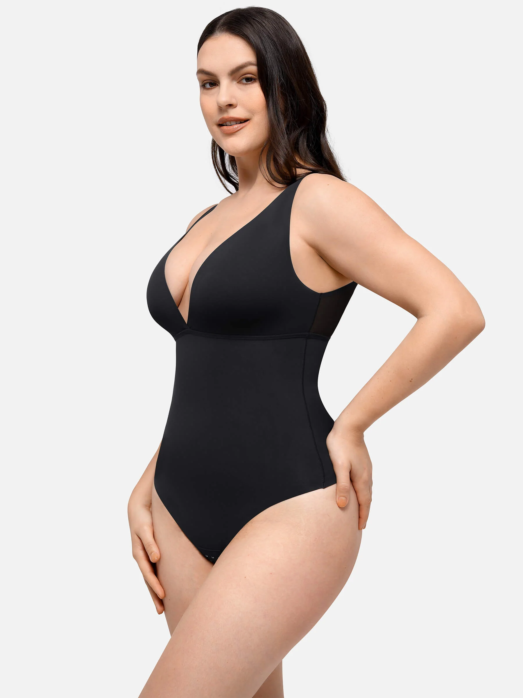 Feelingirl Deep V-Neck Tank Seamless Smoothing Bodysuit - Image 8