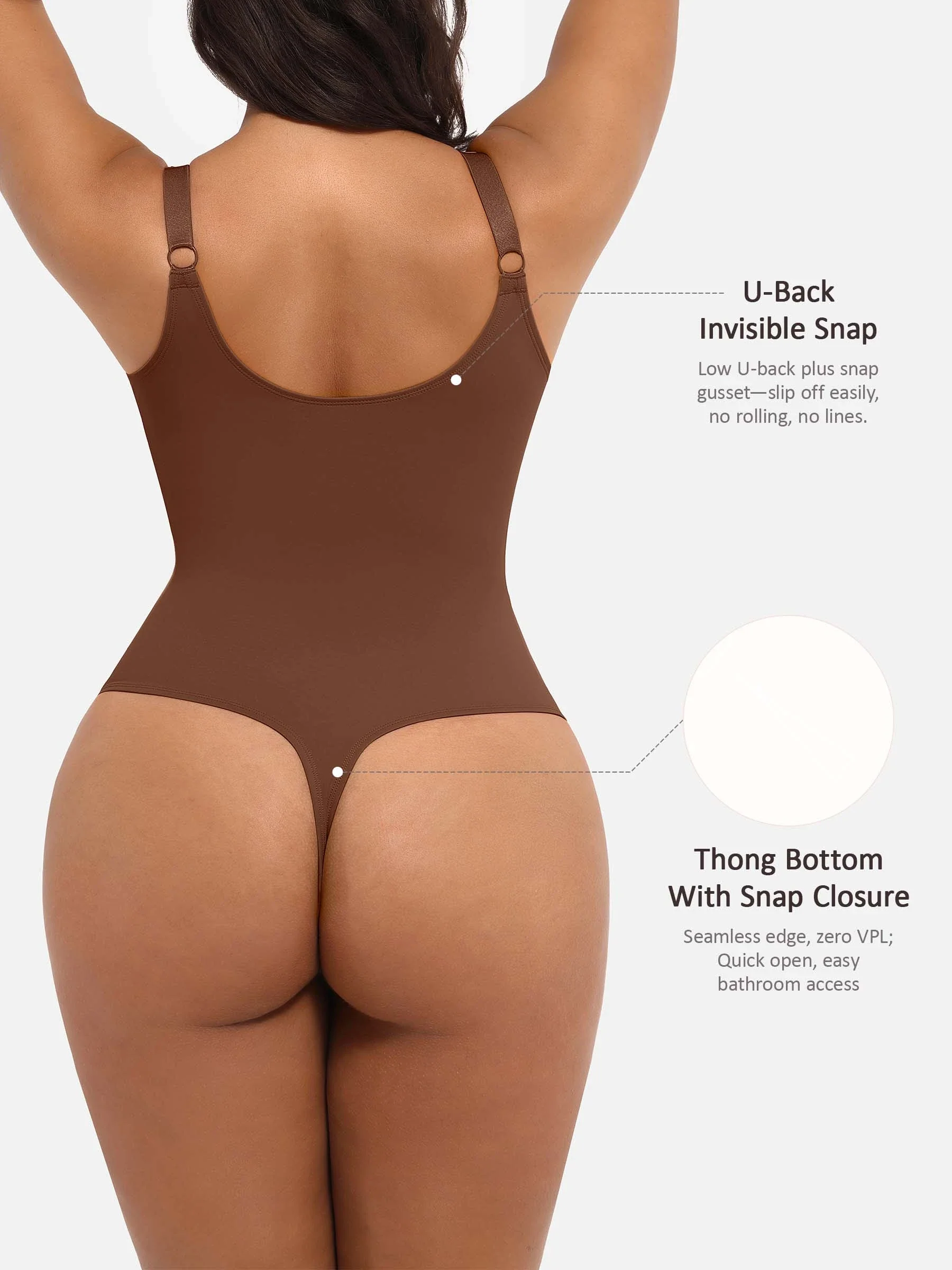 Feelingirl Deep V Neck Tummy Control Shapewear Bodysuit - Image 24