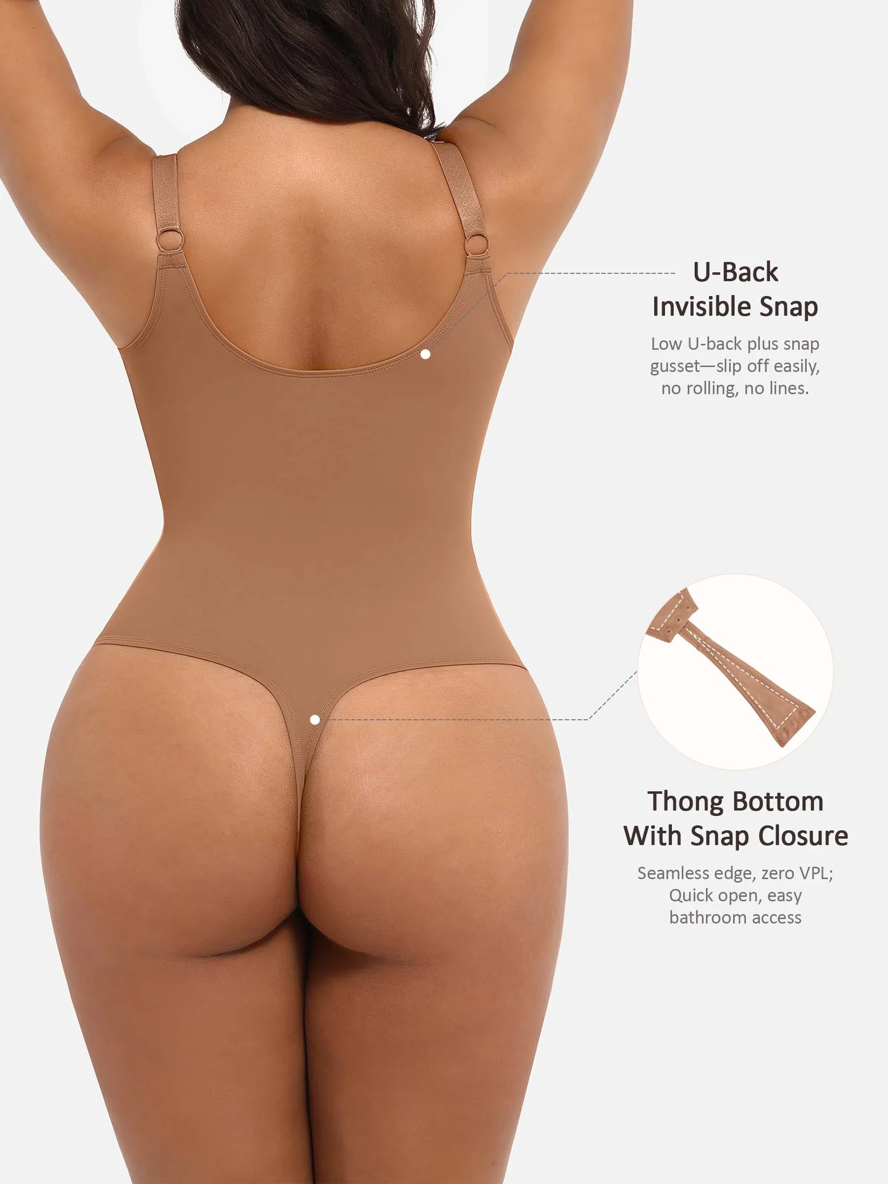 Feelingirl Deep V Neck Tummy Control Shapewear Bodysuit - Image 32