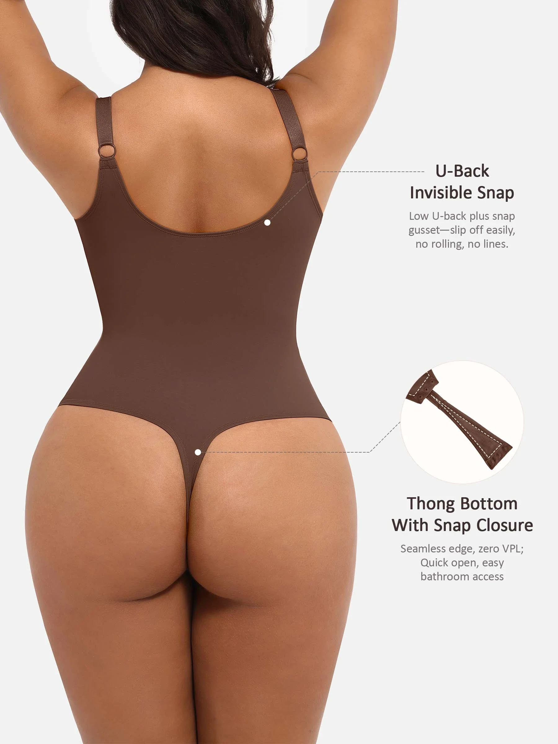 Feelingirl Deep V Neck Tummy Control Shapewear Bodysuit - Image 41