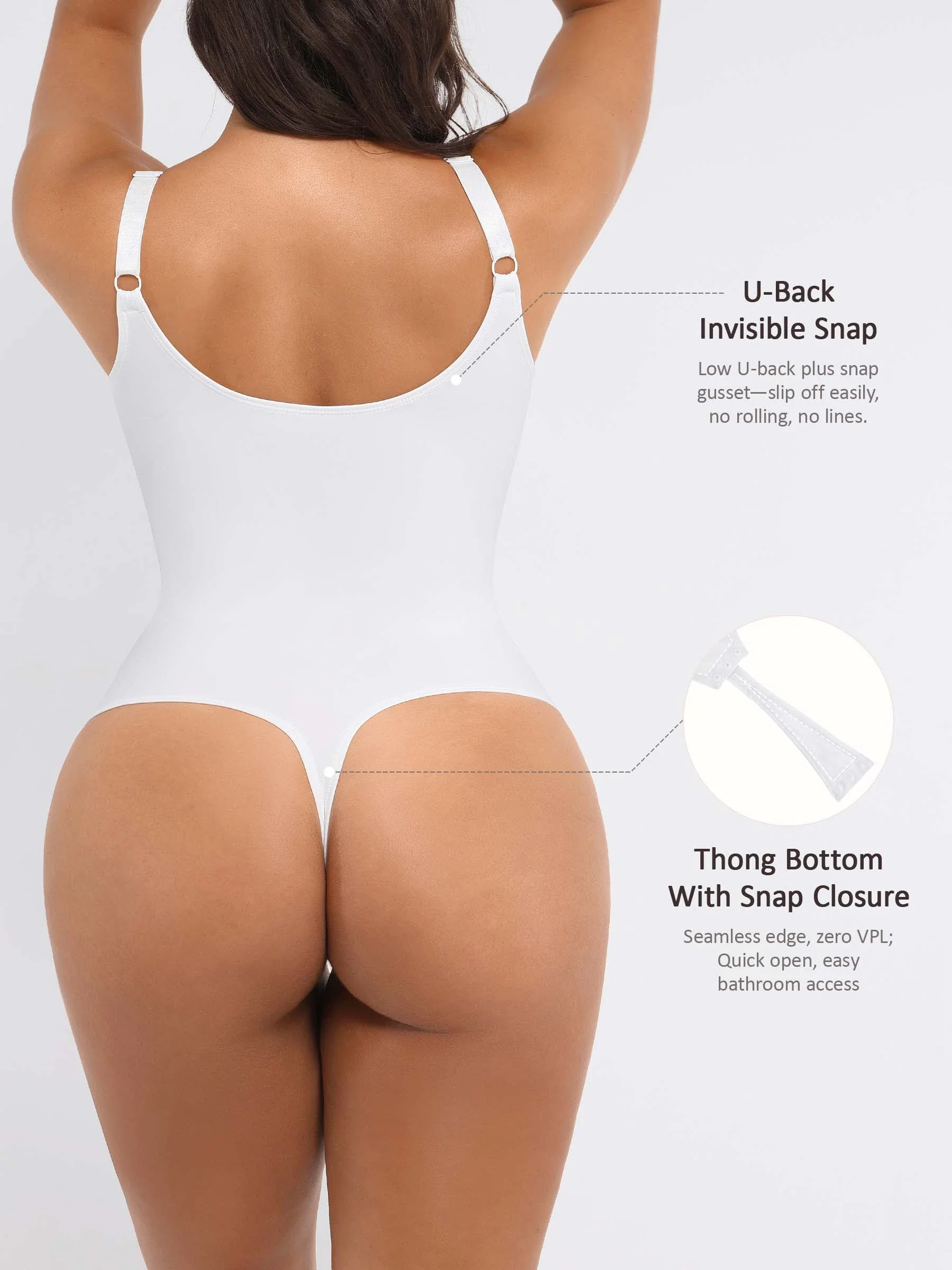 Feelingirl Deep V Neck Tummy Control Shapewear Bodysuit - Image 88