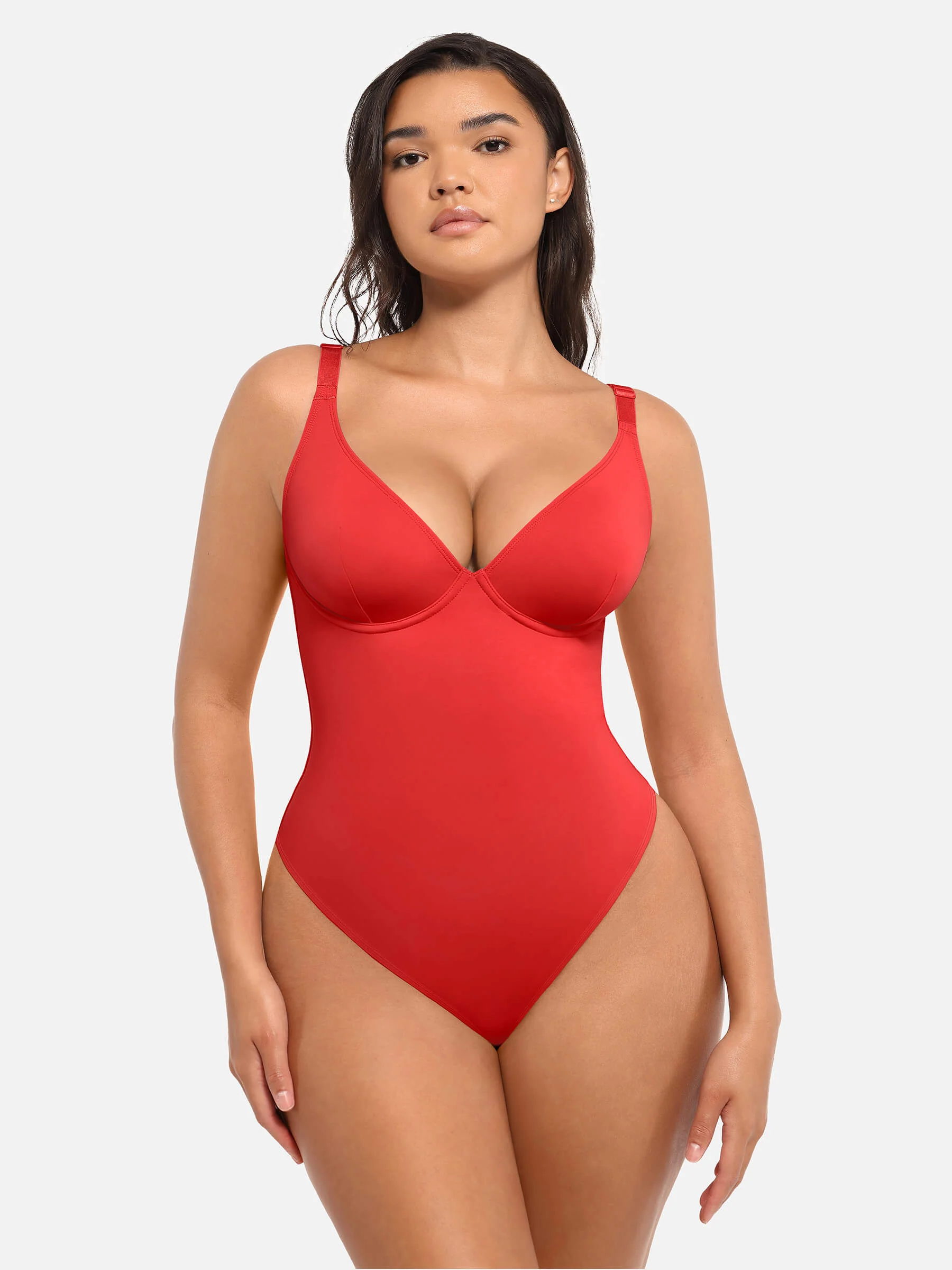 Feelingirl 2-Pack Deep V Neck Tummy Control Shapewear Bodysuit Bundle - Image 18