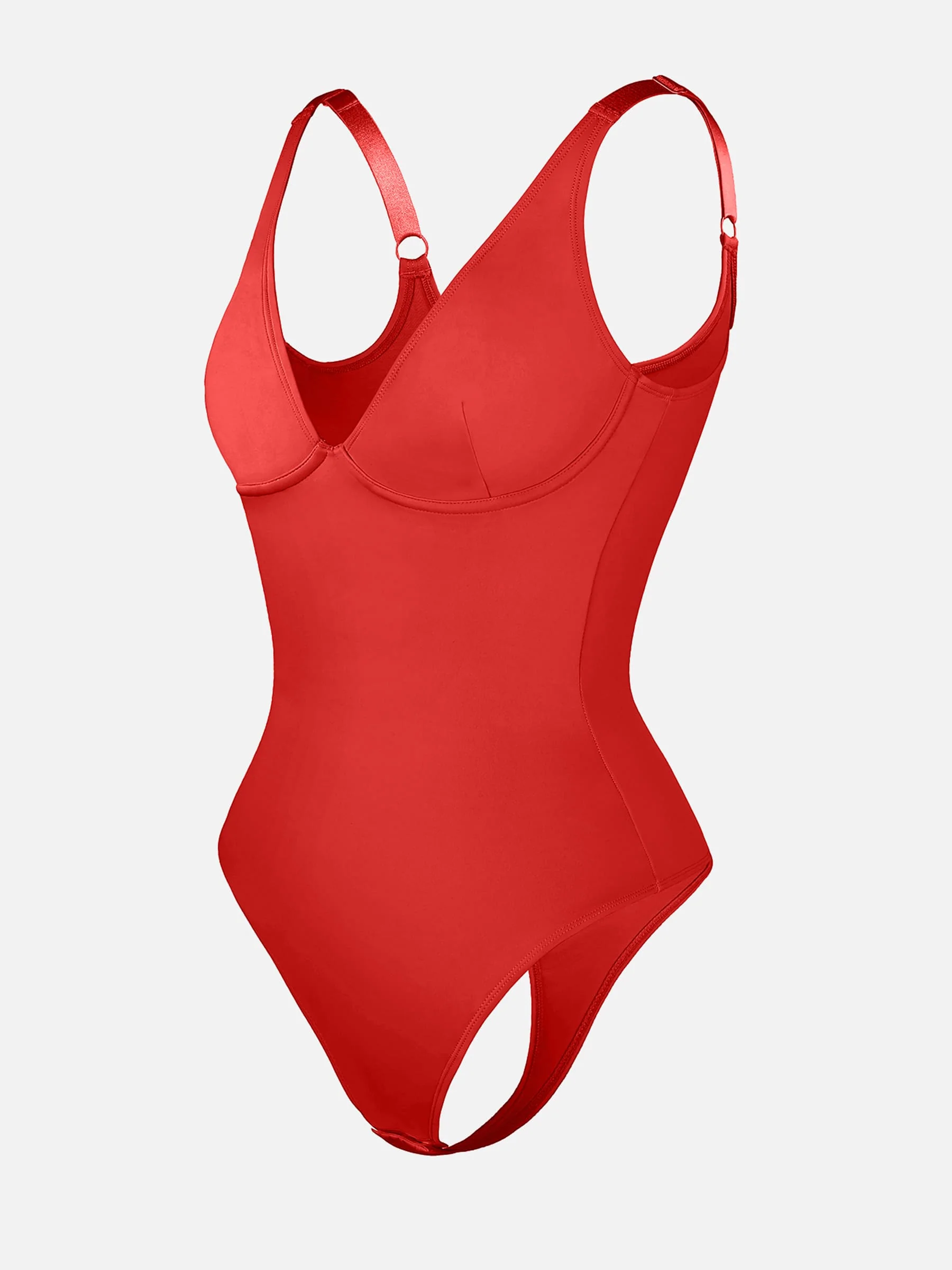 Feelingirl V Neck Tummy Control Shaping Bodysuit - Image 51