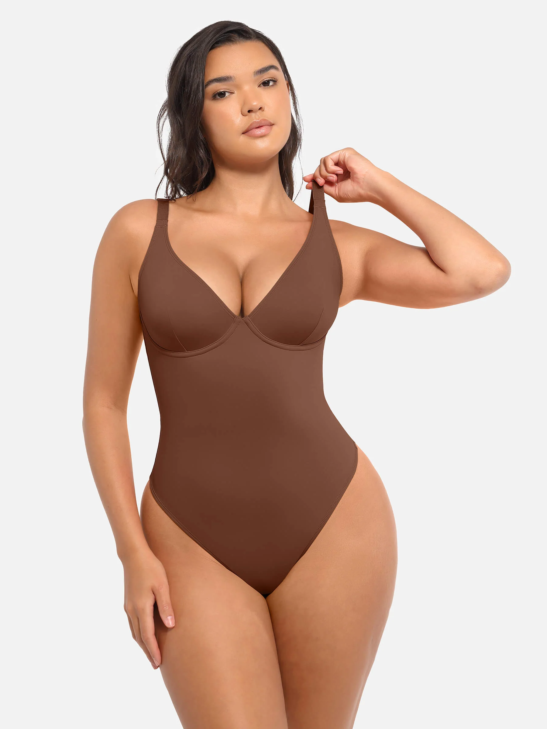 Feelingirl V Neck Tummy Control Bodysuit - Image 13