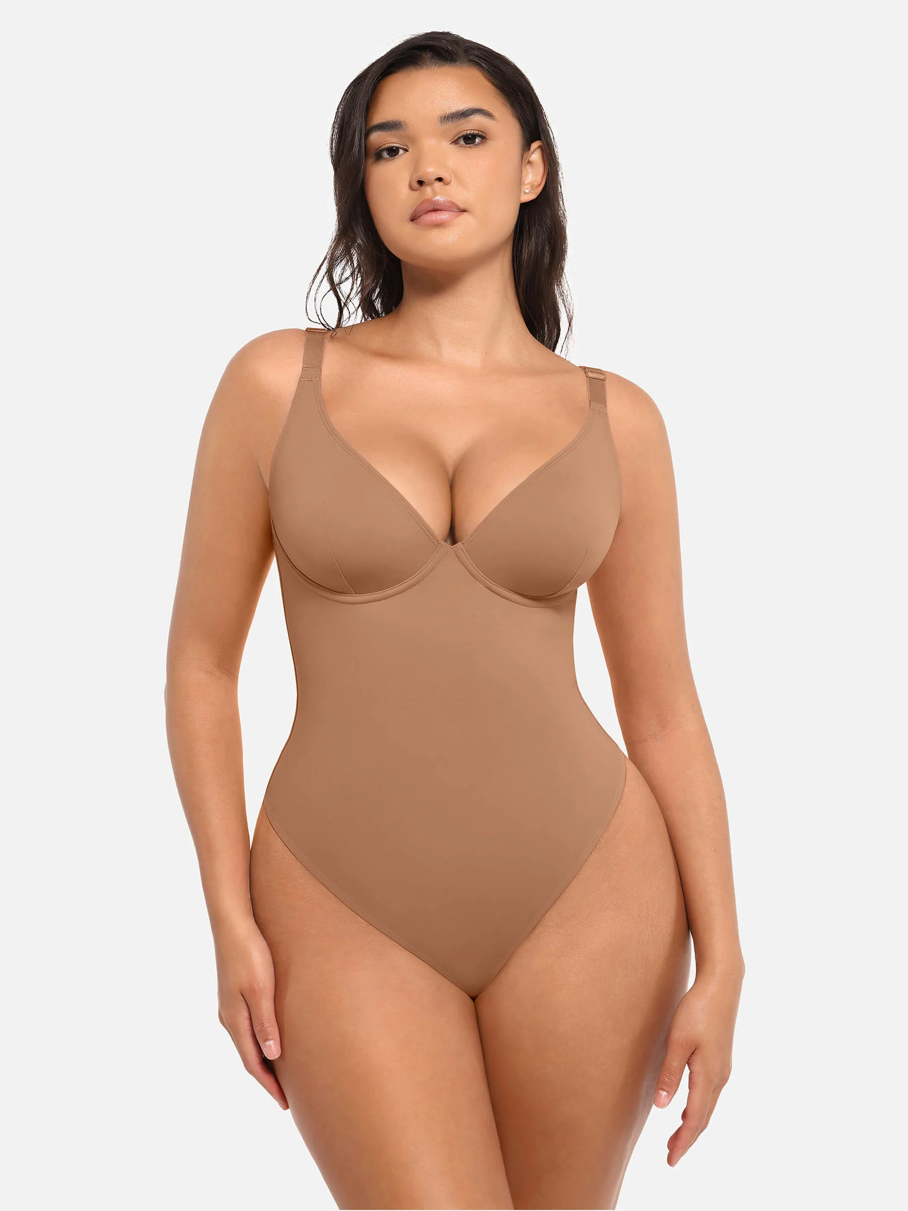 Feelingirl V Neck Tummy Control Bodysuit - Image 18