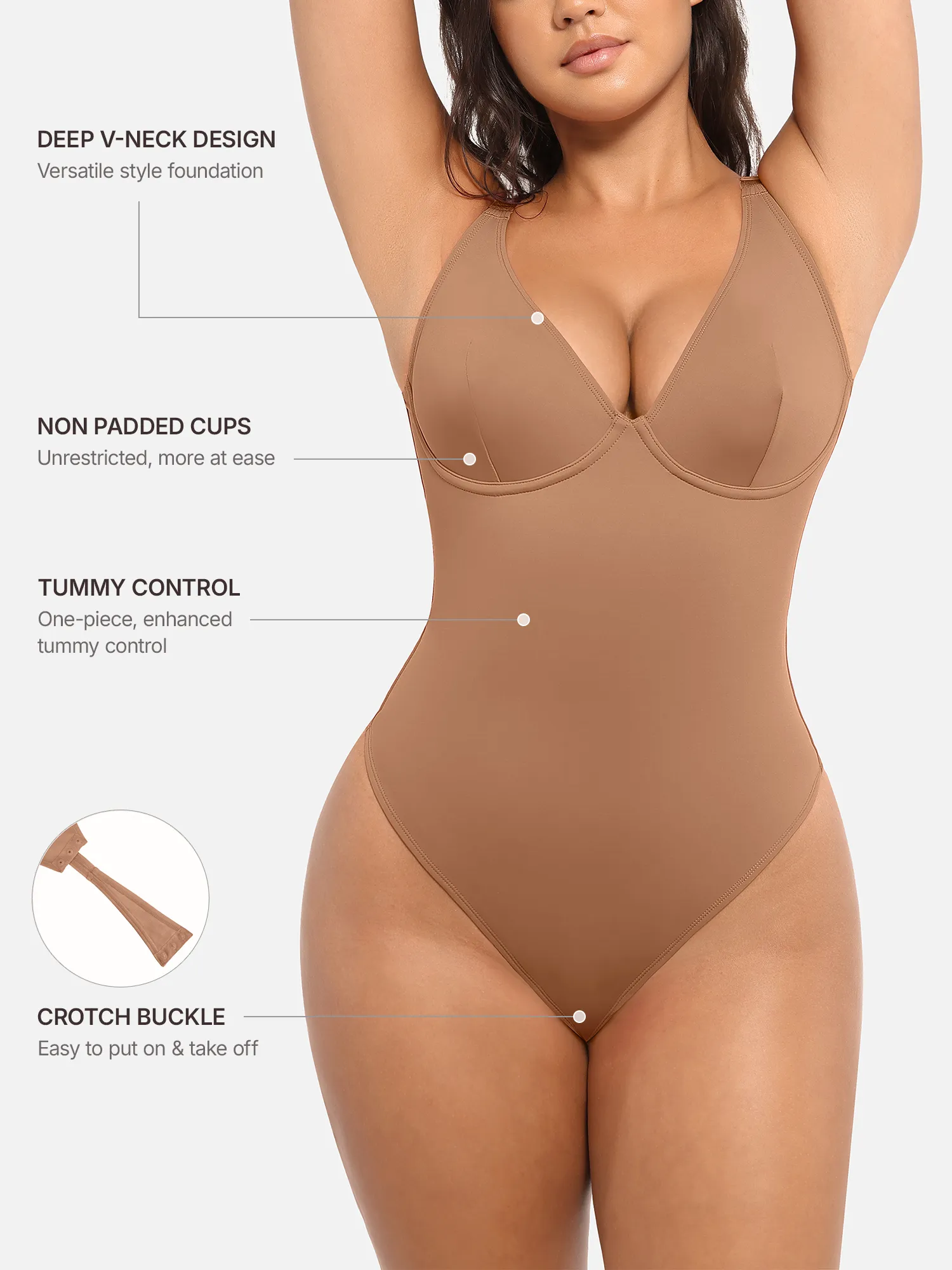 Feelingirl Deep V Neck Tummy Control Shapewear Bodysuit [BOGO] - Image 33