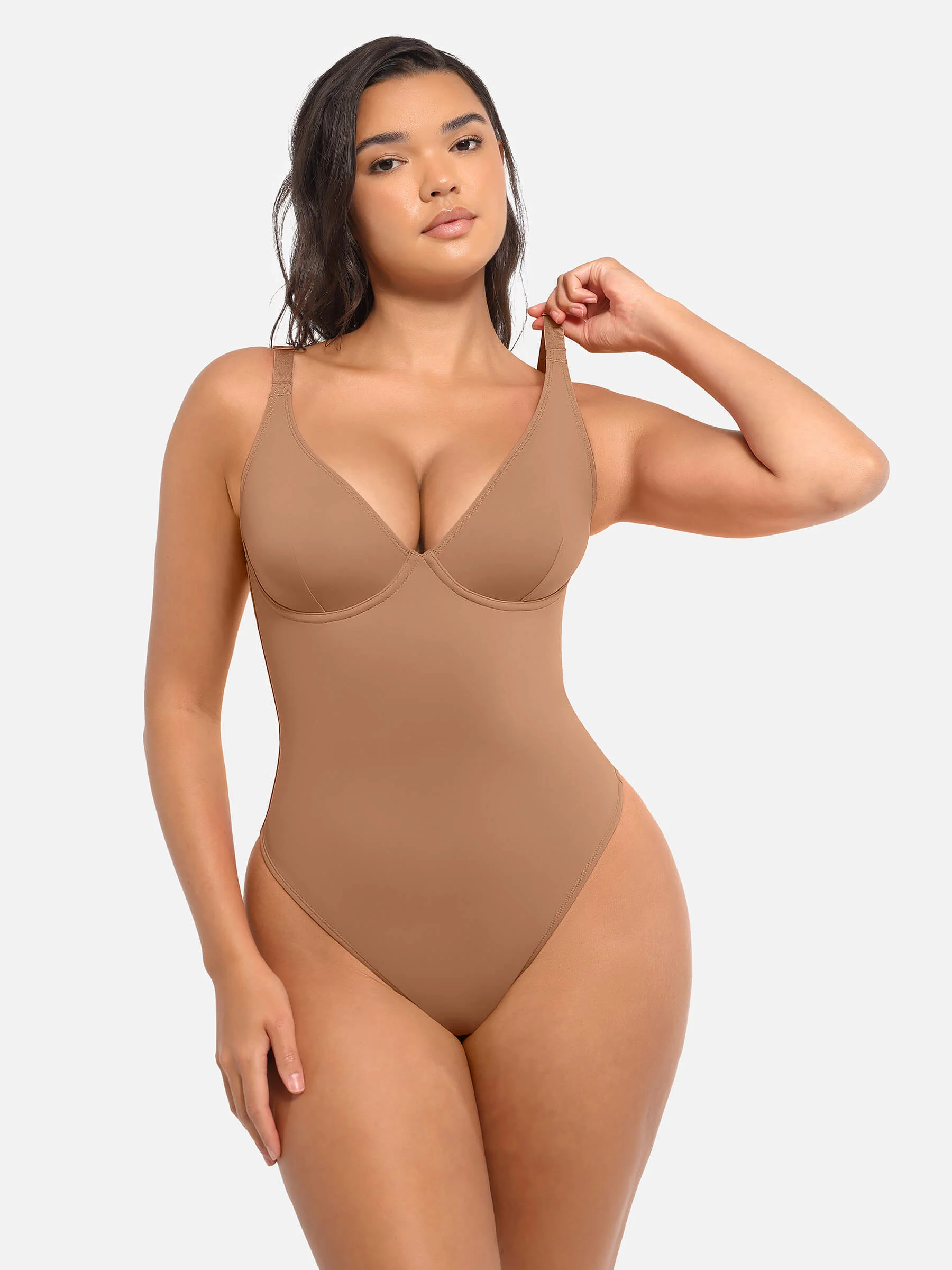 Feelingirl V Neck Tummy Control Bodysuit - Image 22