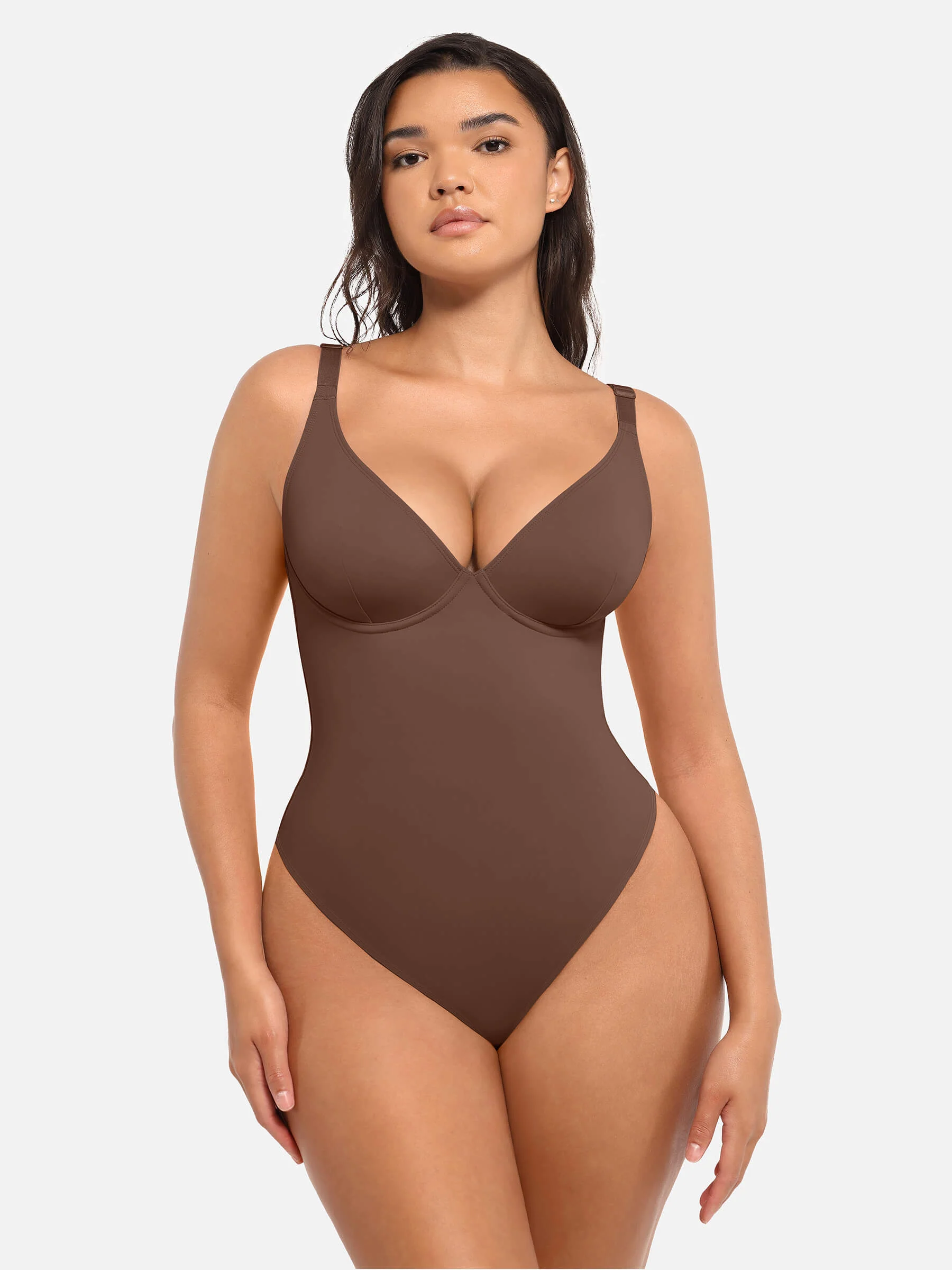Feelingirl 2-Pack Deep V Neck Tummy Control Shapewear Bodysuit Bundle - Image 28