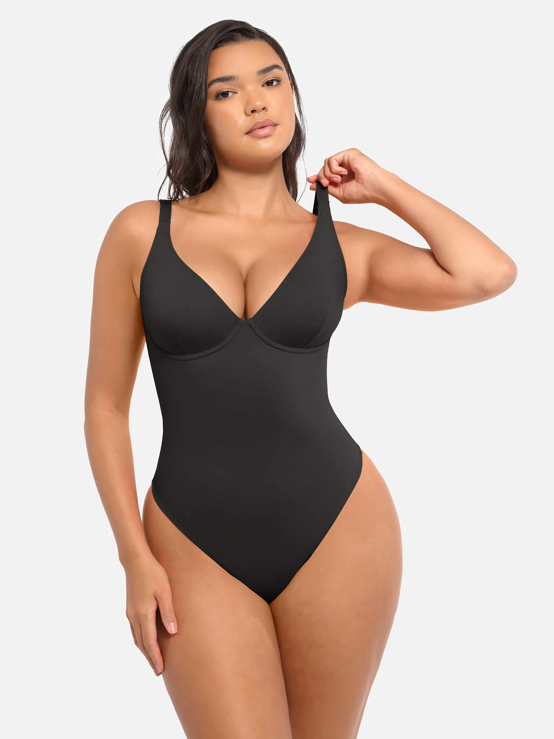 Feelingirl 2-Pack Deep V Neck Tummy Control Shapewear Bodysuit Bundle - Image 14