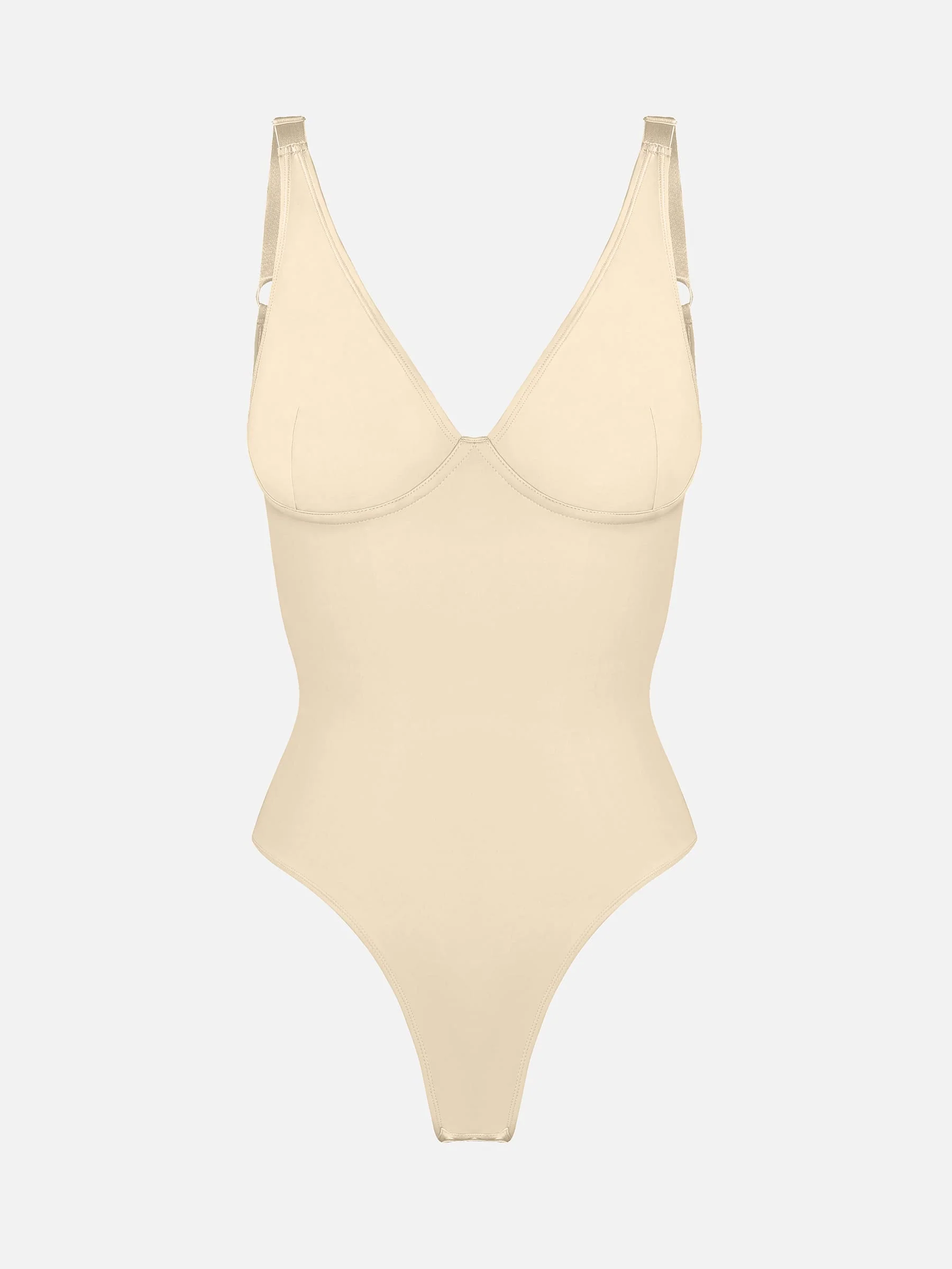 Feelingirl V Neck Tummy Control Shaping Bodysuit - Image 72