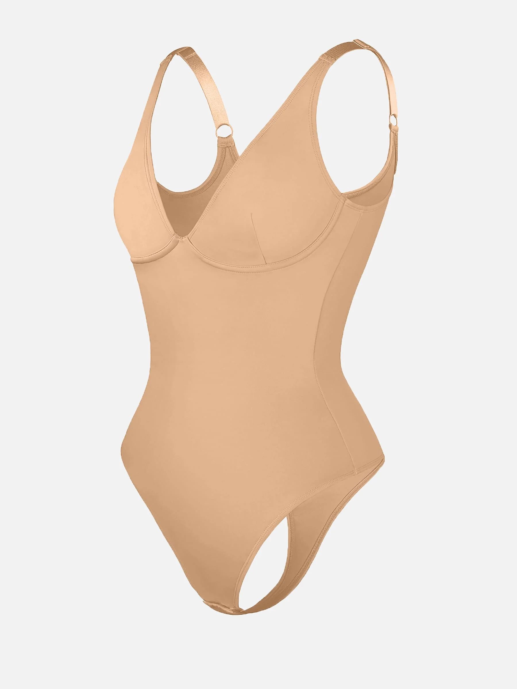 Feelingirl V Neck Tummy Control Shaping Bodysuit - Image 59
