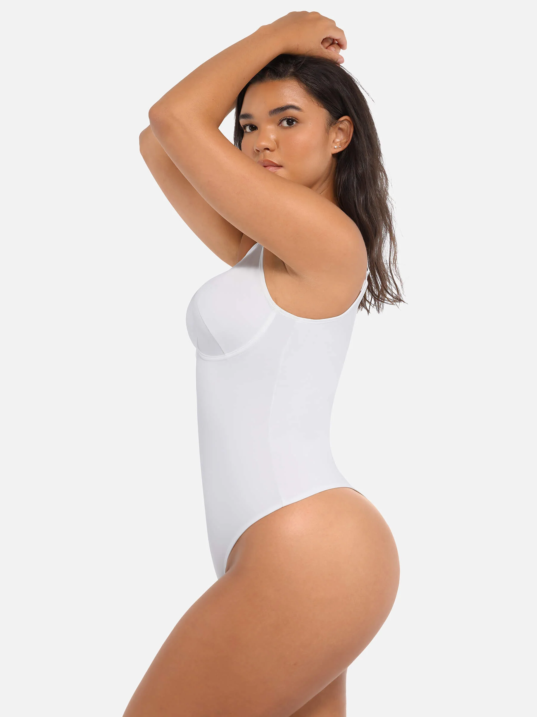 Feelingirl V Neck Tummy Control Bodysuit - Image 88