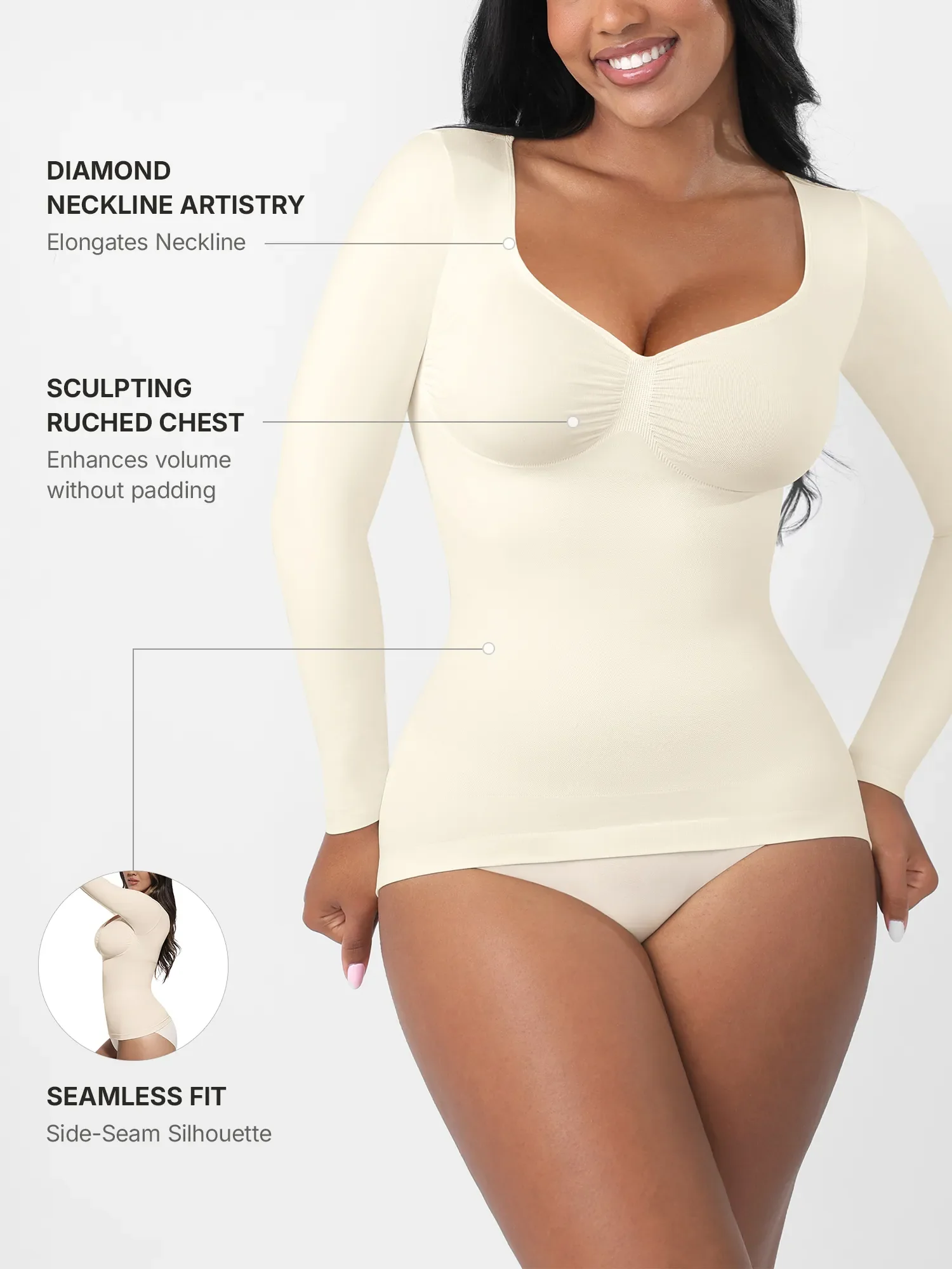 Feelingirl Everyday Seamless Long Sleeve Shaper - Image 42