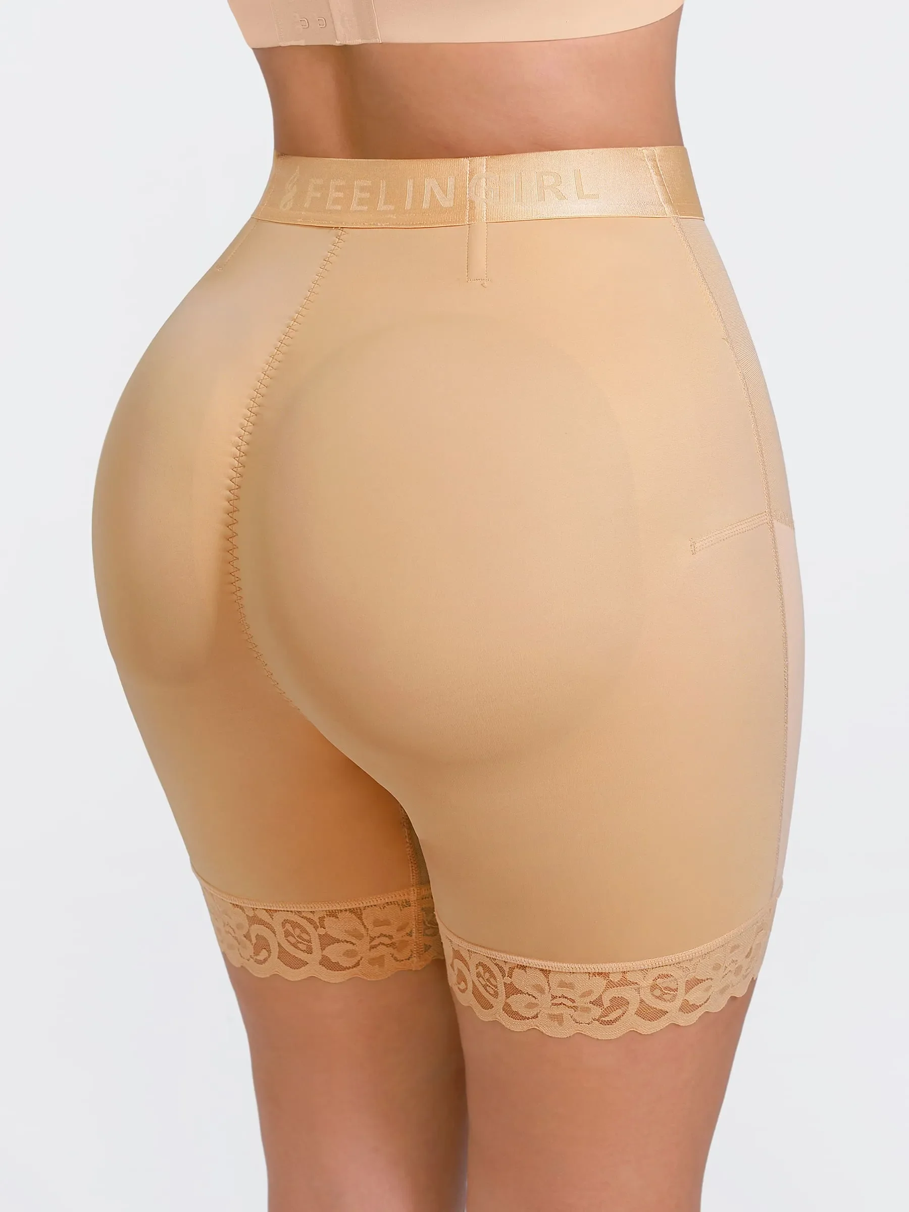 Feelingirl Front-Zip Mid-Waist Shapewear Shorts - Image 14